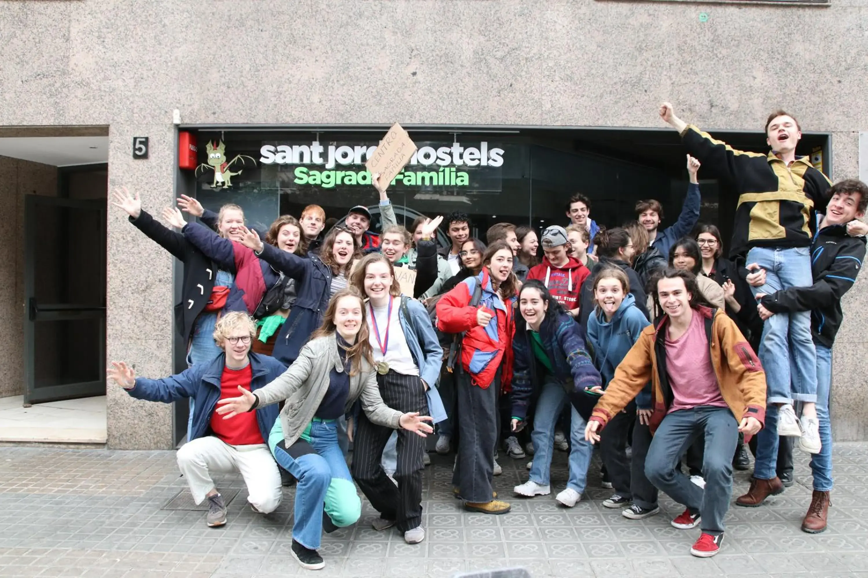 group of guests in Sant Jordi Hostels Sagrada Familia