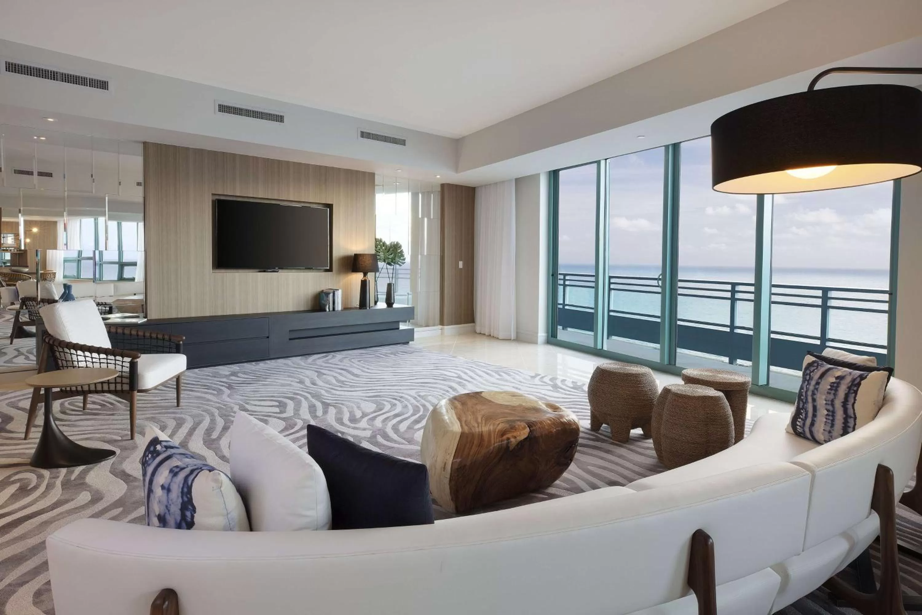 Living room in The Diplomat Beach Resort Hollywood, Curio Collection by Hilton