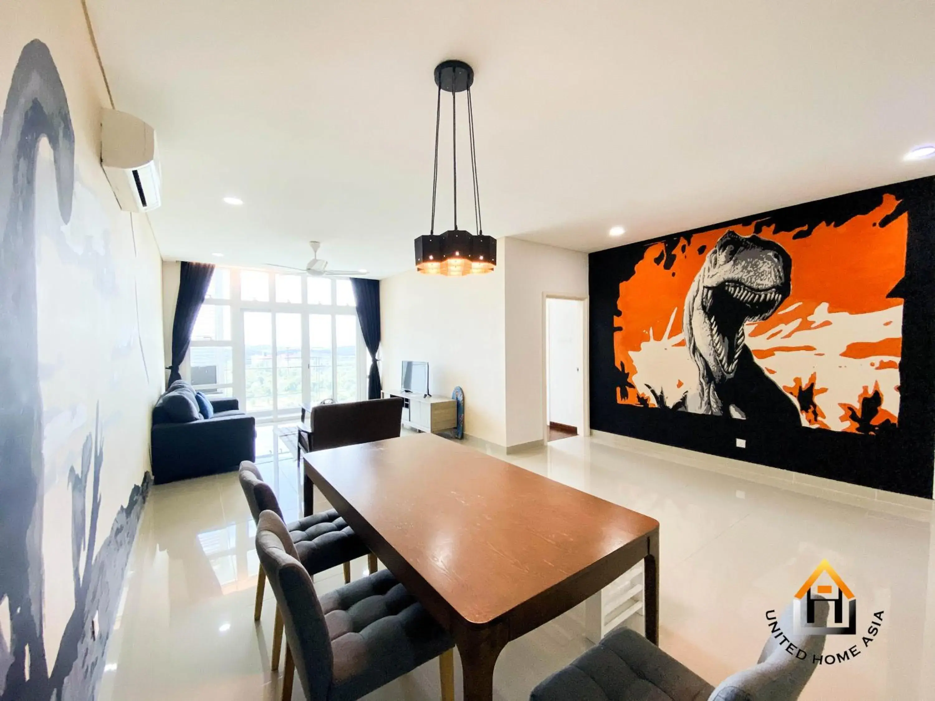 Living room, Dining Area in Holi 1Medini Themed Suites