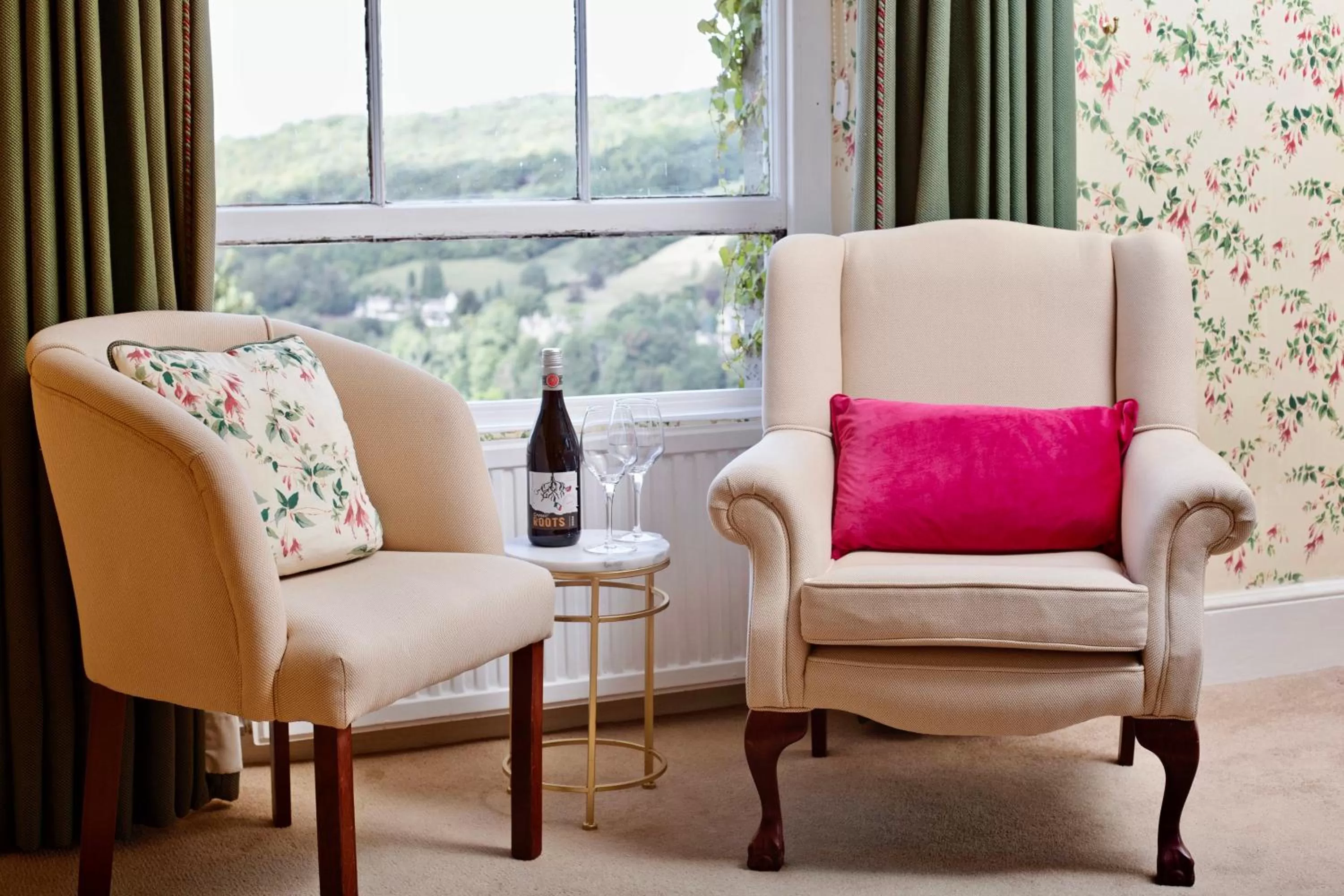 Seating area in Burleigh Court Hotel