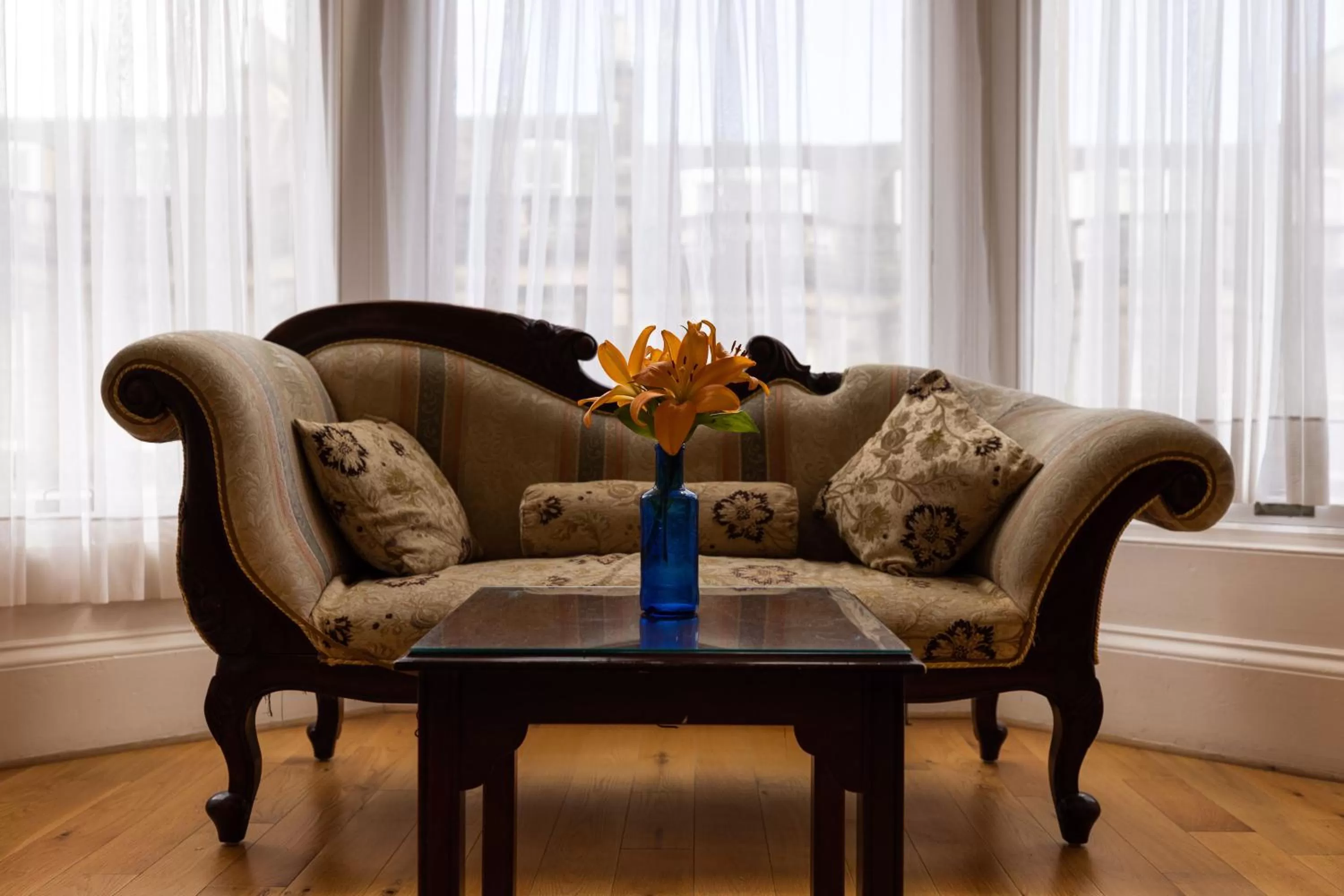 Seating area in The Haymarket Hotel