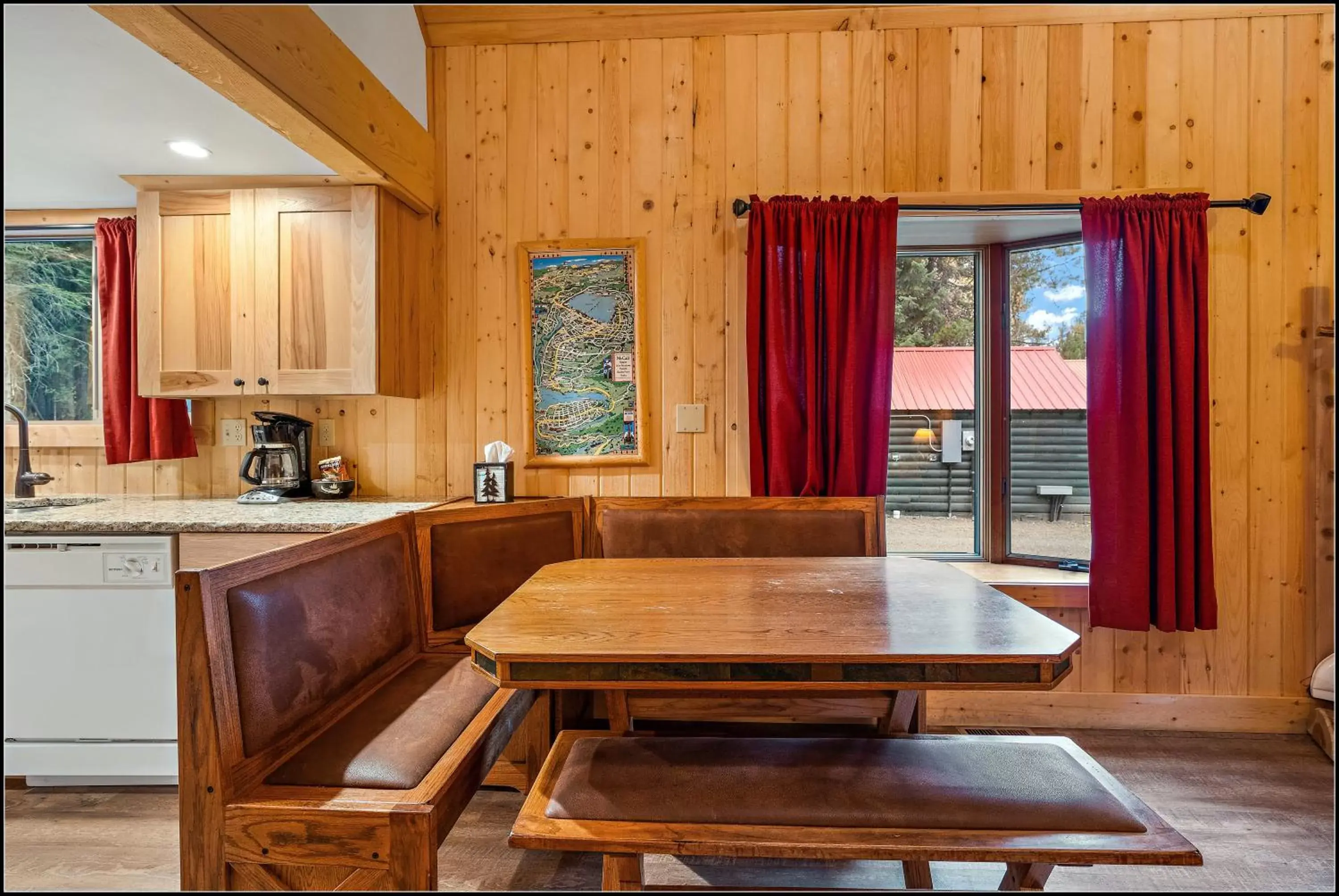 Kitchen or kitchenette, Seating Area in Brundage Bungalows