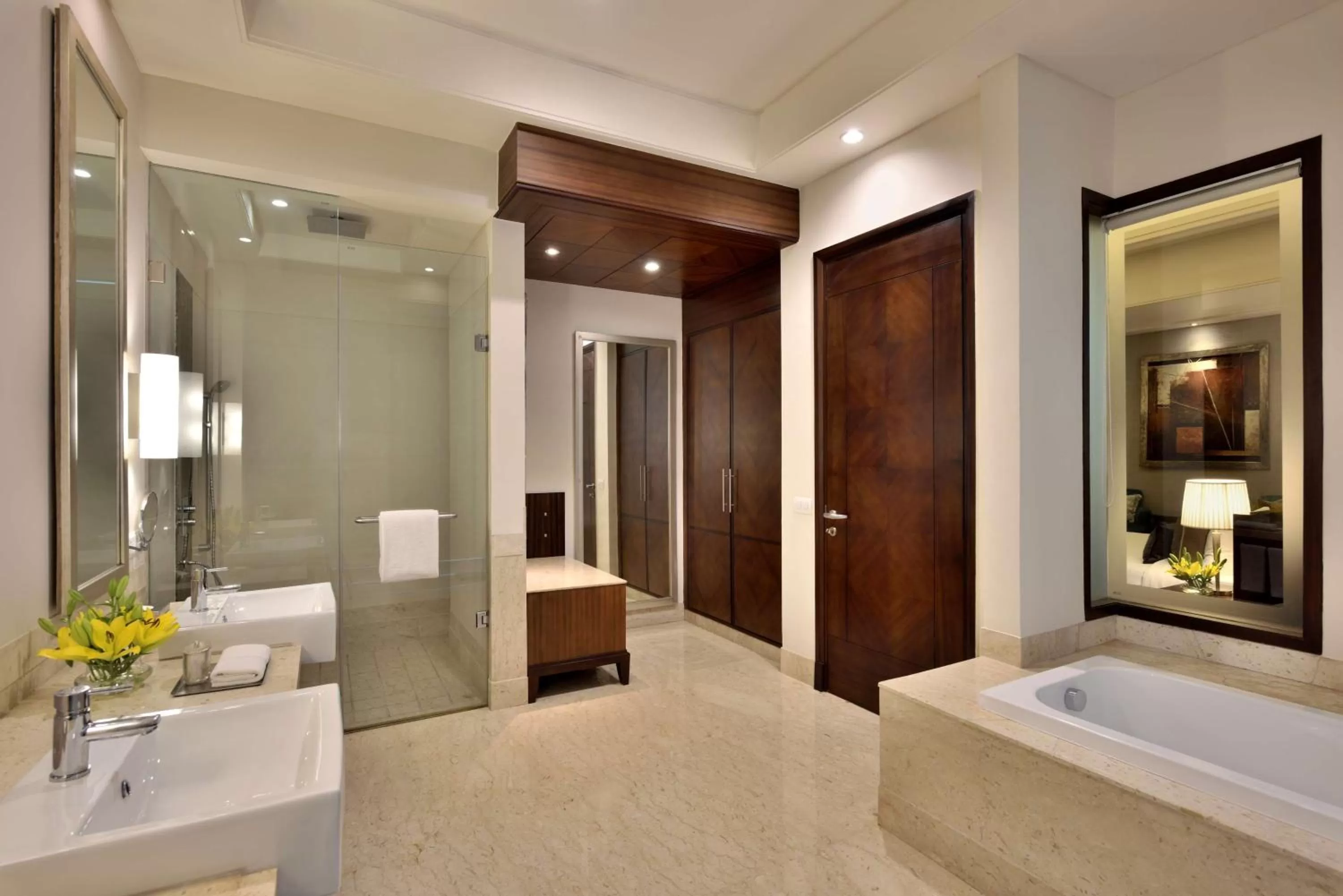 Bathroom, Bed in Radisson Noida