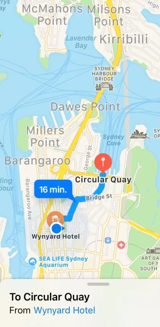 Bird's eye view in Wynyard Hotel