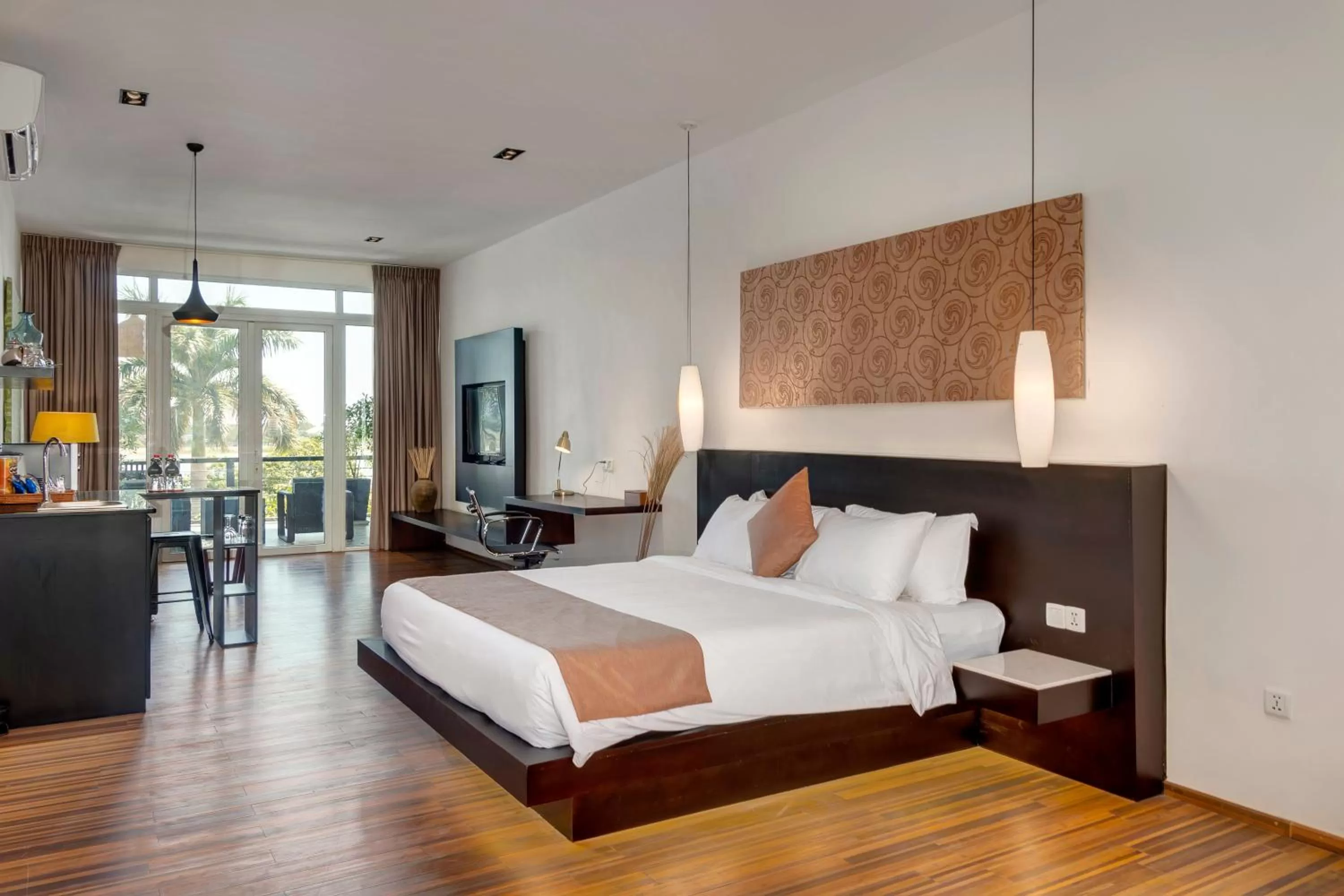 Balcony/Terrace, Bed in TAO Riverside Residence