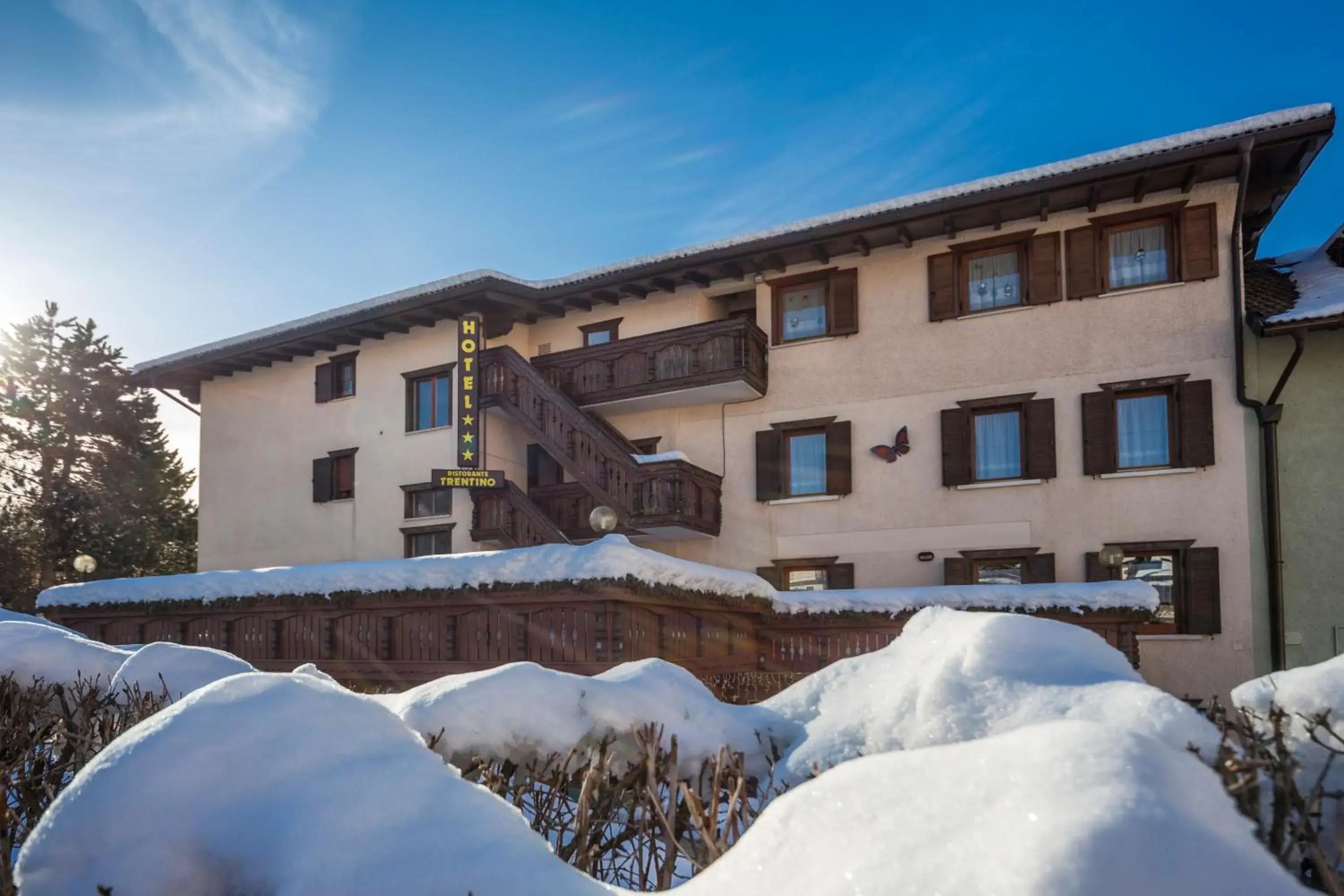 Property building, Winter in Hotel Trentino