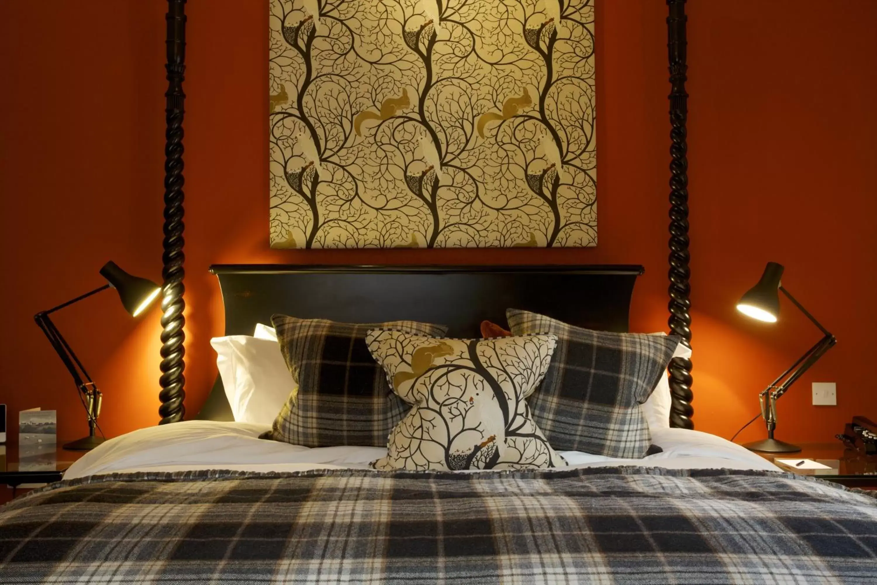 Decorative detail, Bed in The Hare & Hounds Hotel