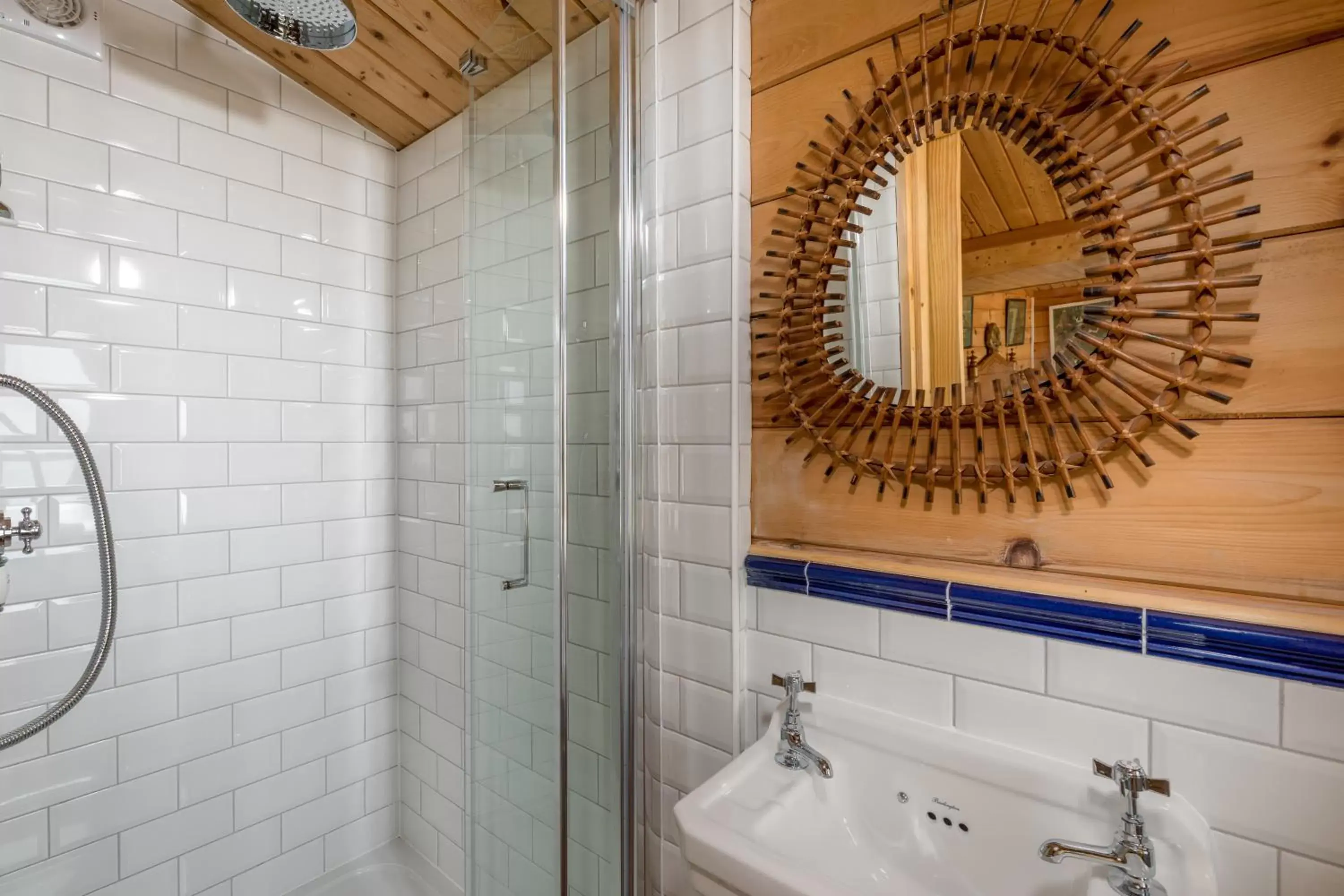 Shower, Bathroom in Tolcarne Beach Colonial Restaurant and Rooms