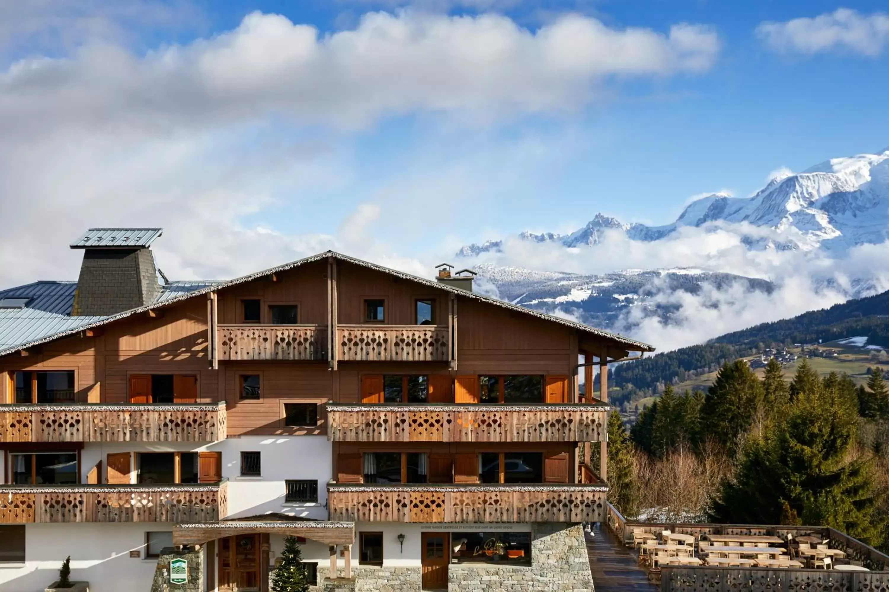 Property building, Winter in Chalet Alpen Valley, Mont-Blanc