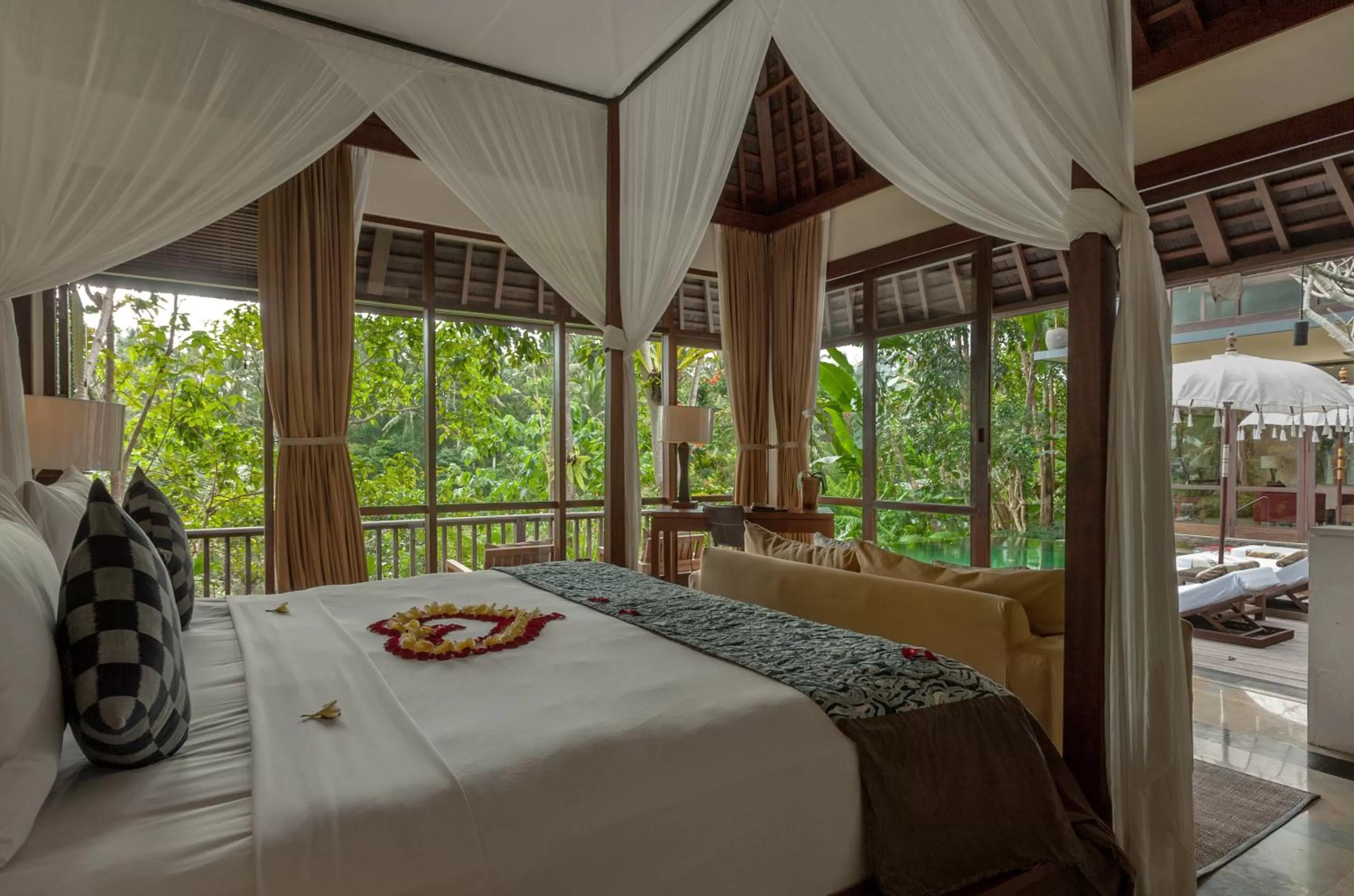 View (from property/room), Bed in Komaneka at Bisma Ubud