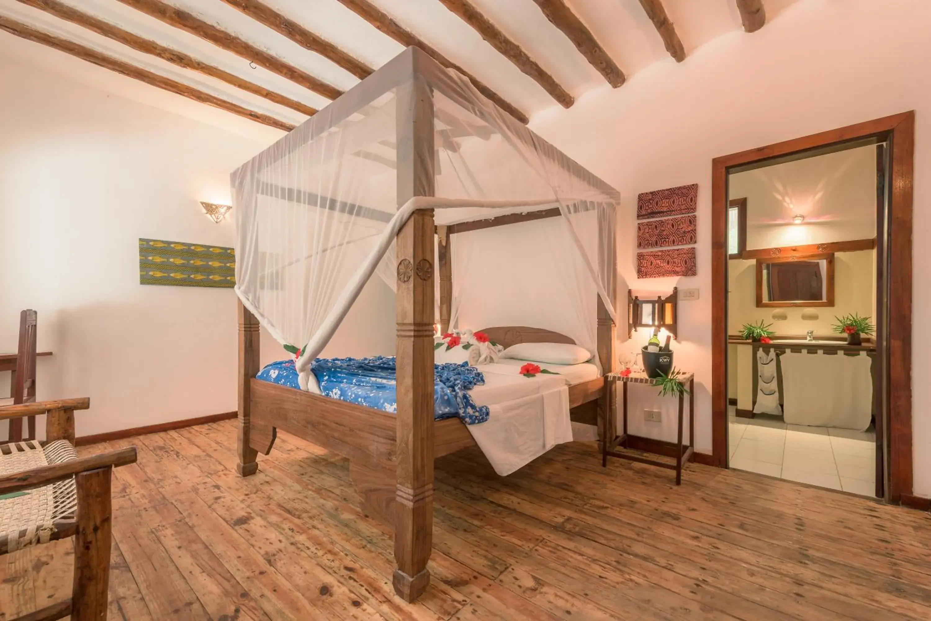 Bed in Hakuna Majiwe Beach Lodge Bed in Hakuna Majiwe Beach Lodge