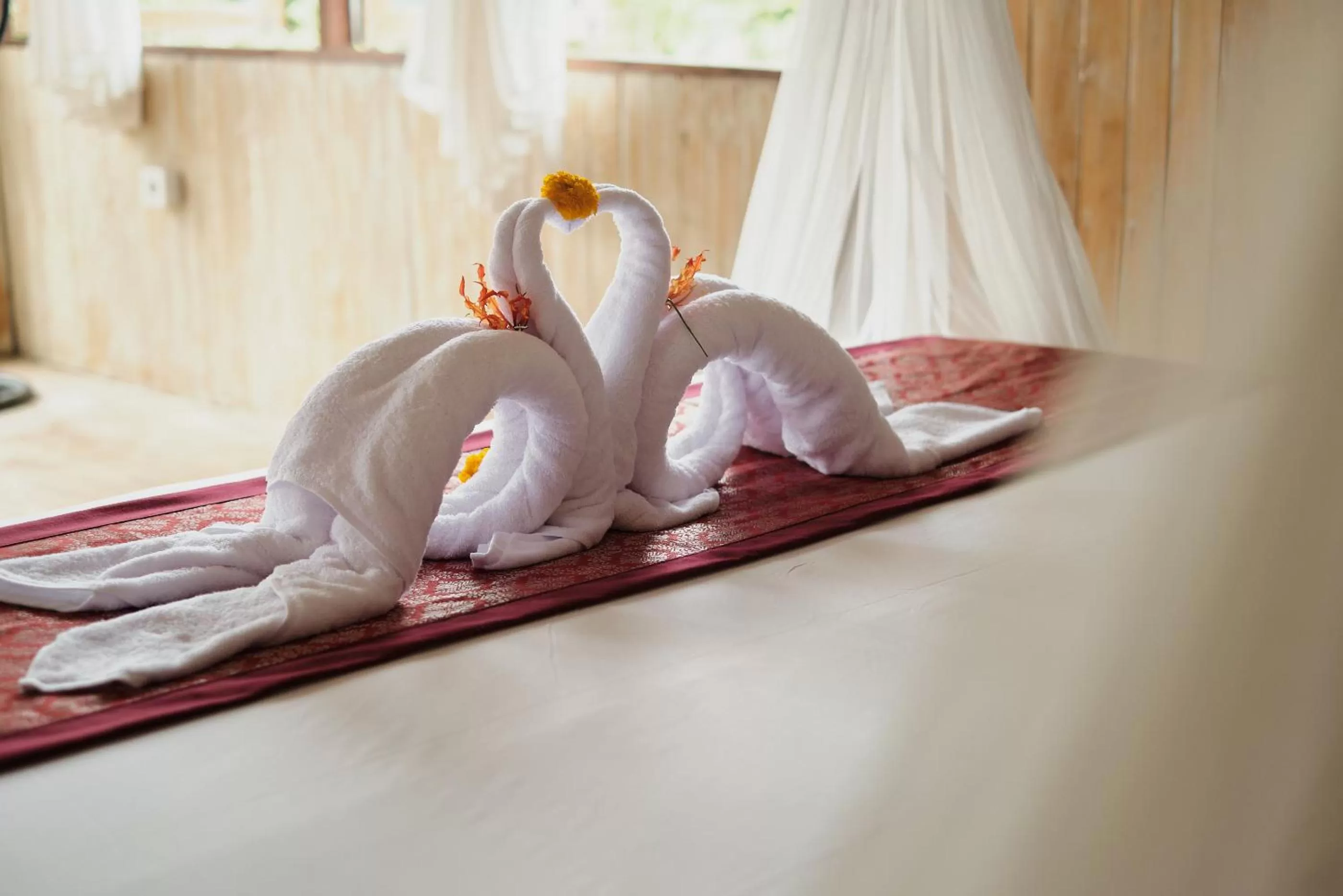 towels, Bed in Joglo Organik Guesthouse