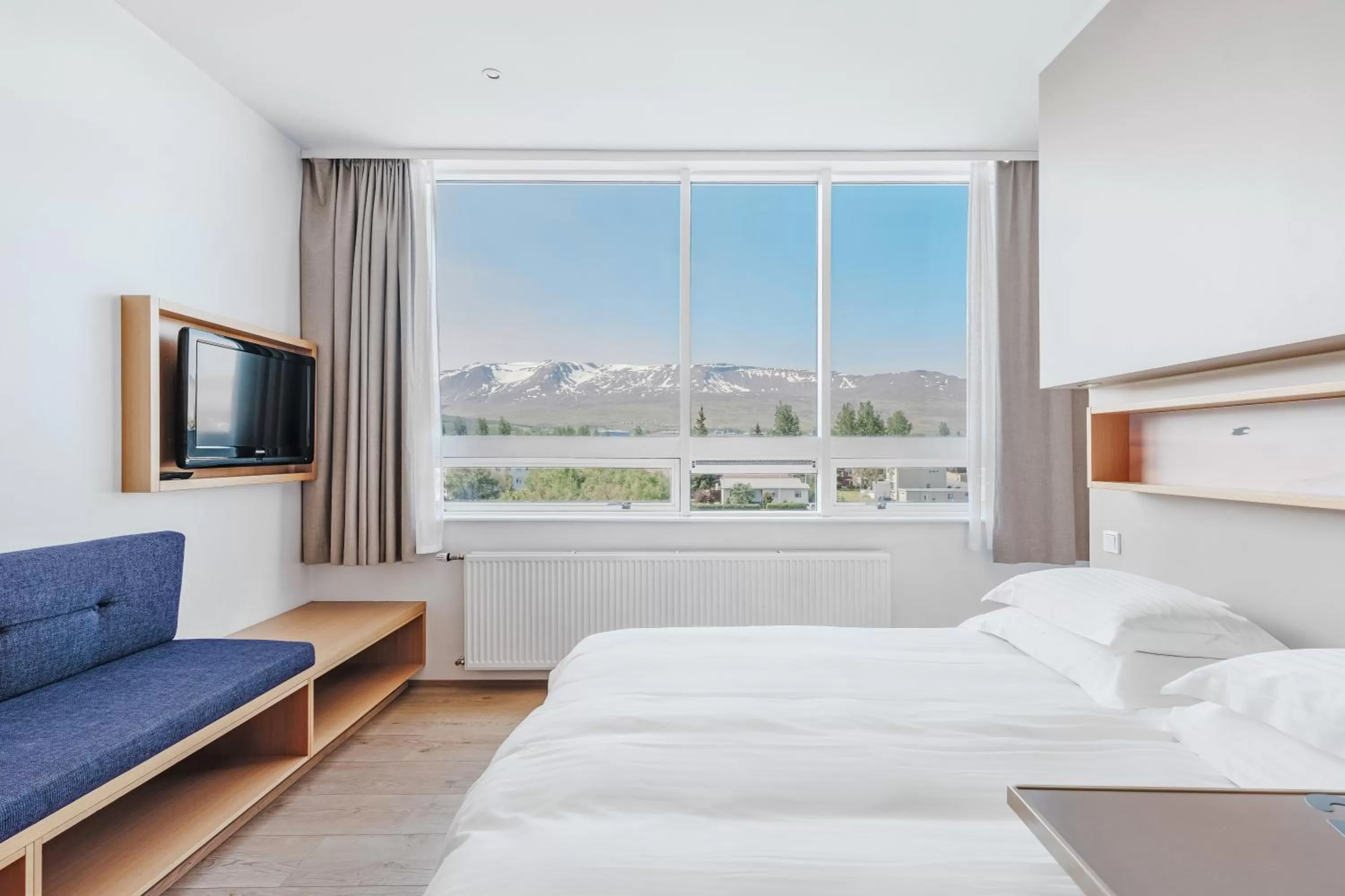 View (from property/room), Bed in Akureyri - Berjaya Iceland Hotels