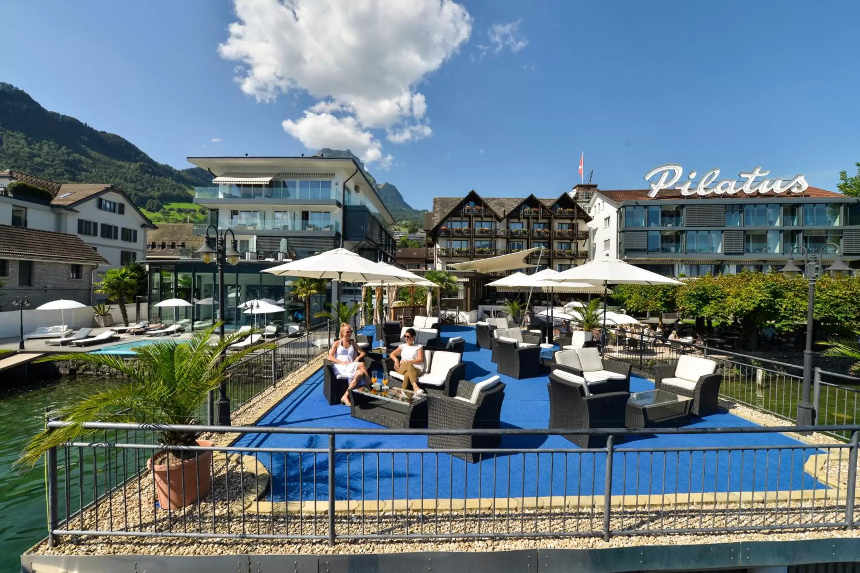 Lounge or bar, Pool View in Seehotel Pilatus