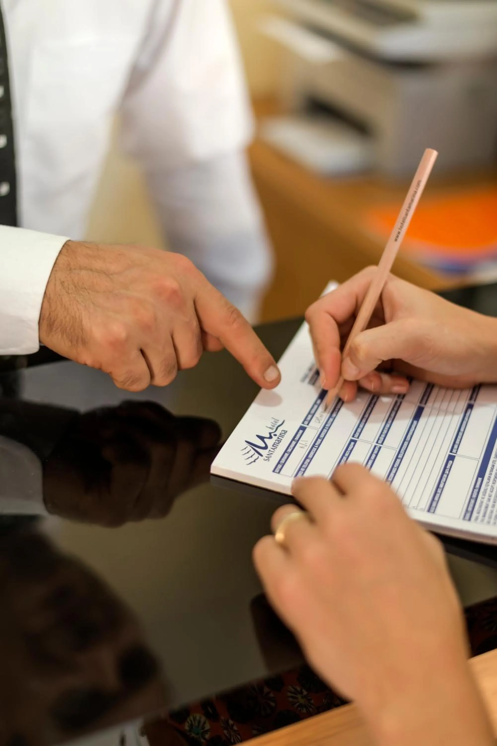 Lobby or reception in Santa Marina Hotel