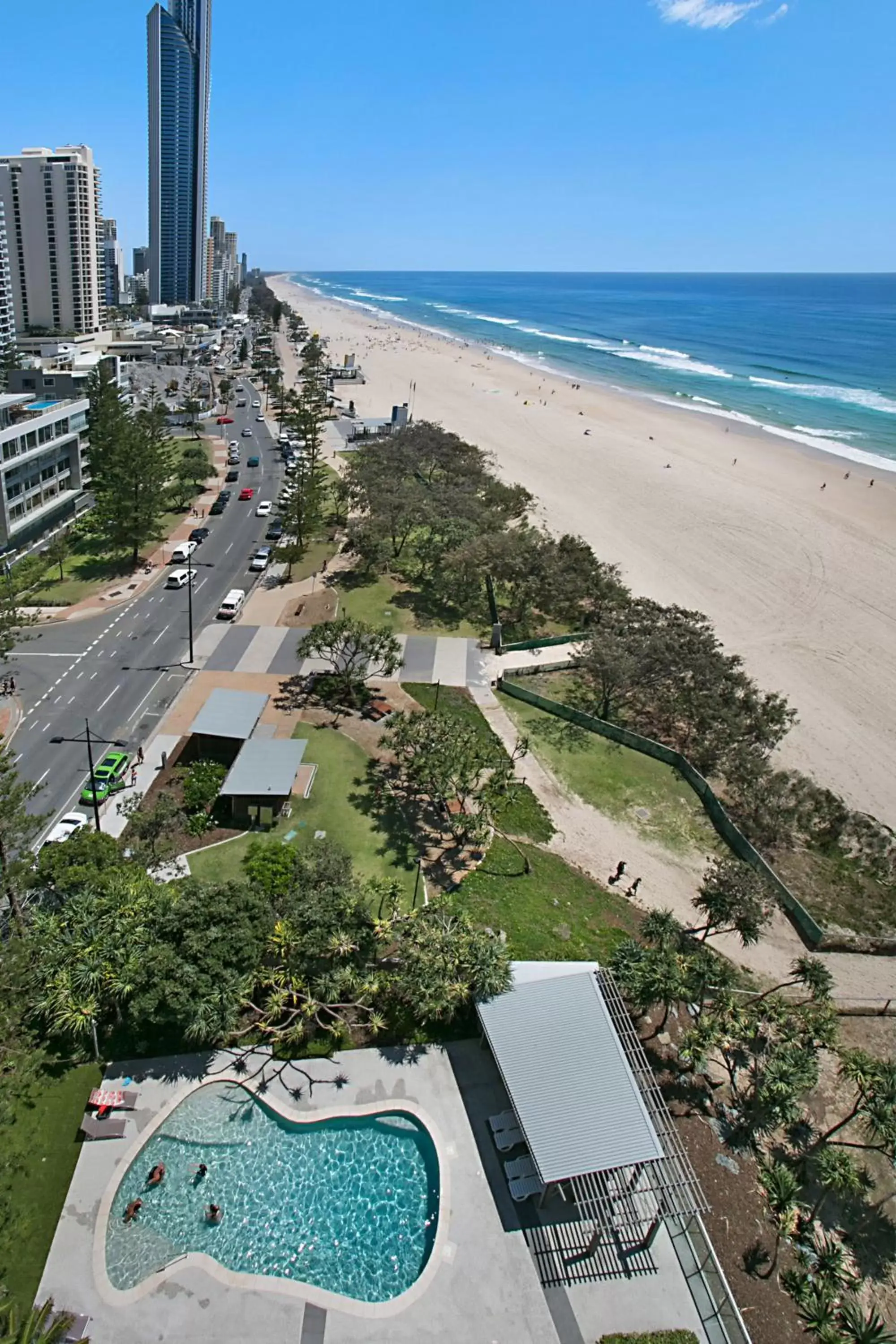 Property building, Bird's-eye View in One The Esplanade Apartments on Surfers Paradise