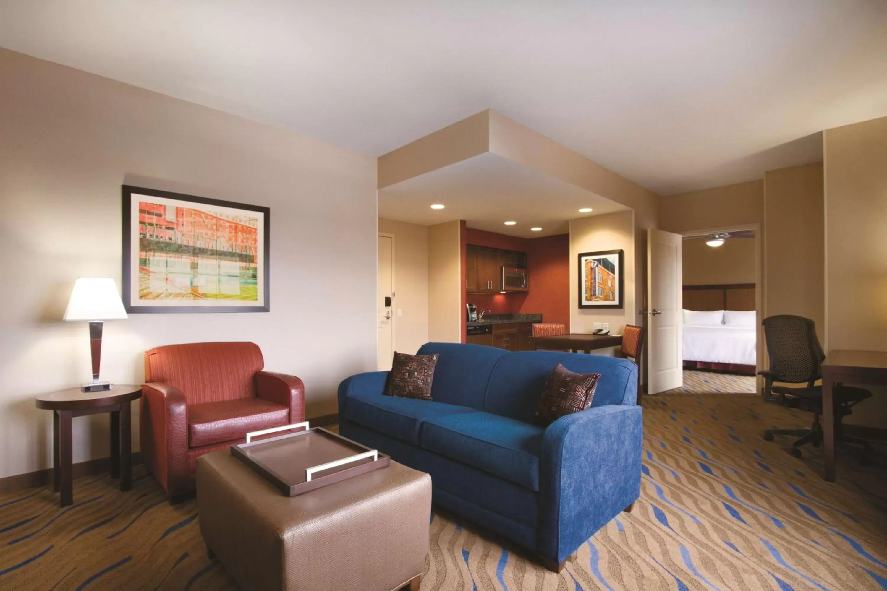 Bedroom, Seating Area in Homewood Suites by Hilton Oklahoma City-Bricktown