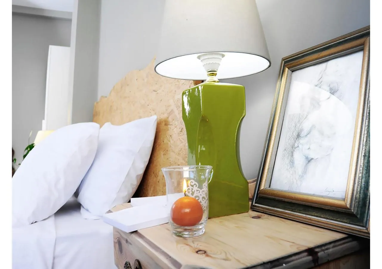 Decorative detail, Bed in Live in Athens, PSYRRI Central Apartments