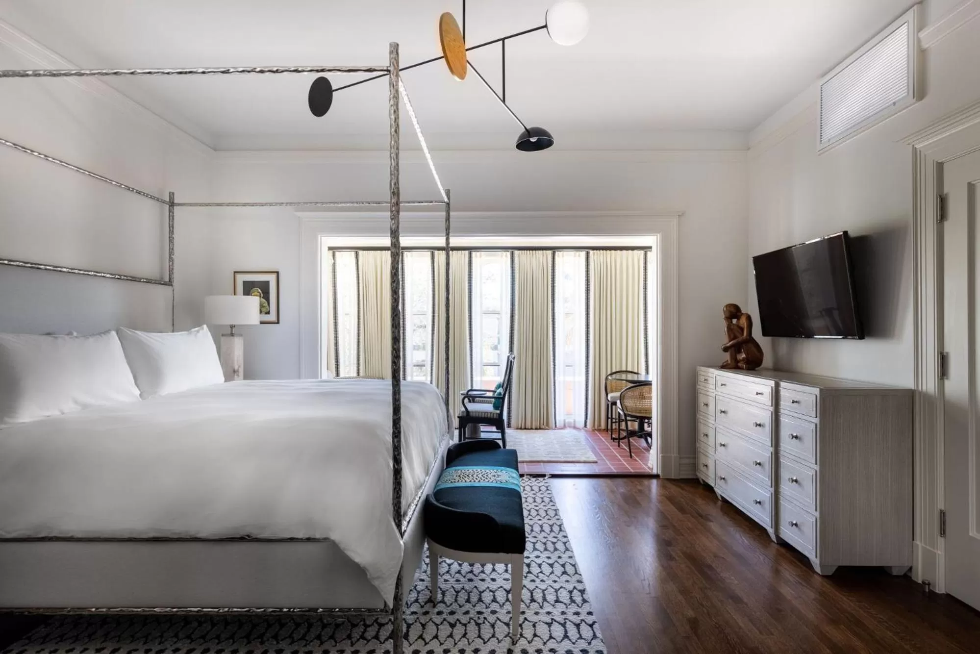 Bed in La Colombe d'Or Hotel