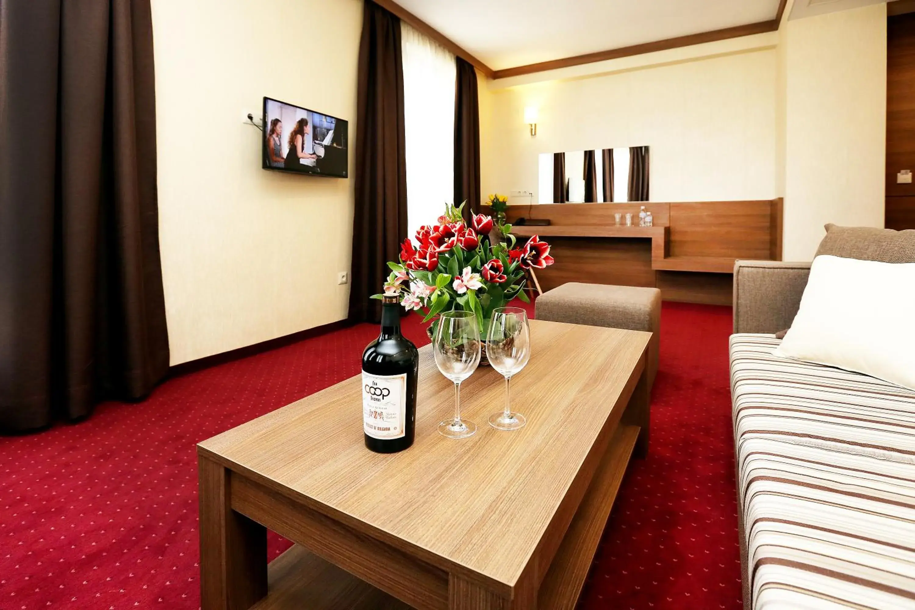 Seating area, Bed in Hotel COOP, Sofia Seating area, Bed in Hotel COOP, Sofia