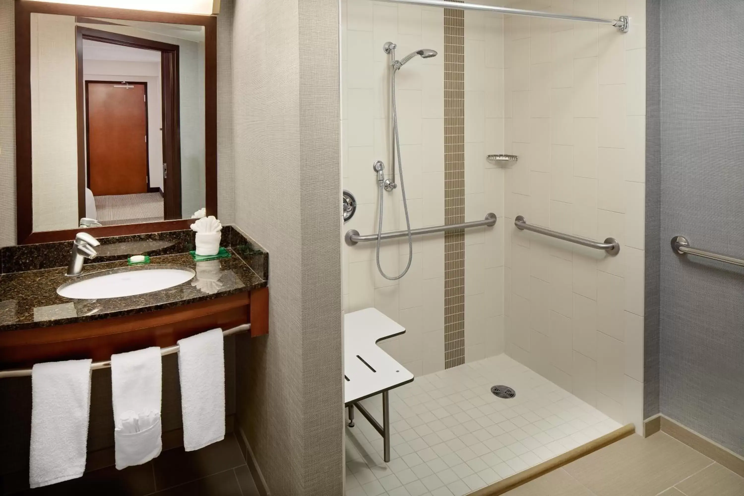 Double Room with Sofa Bed and Roll-In Shower - Disability Access in Hyatt Place Princeton Double Room with Sofa Bed and Roll-In Shower - Disability Access in Hyatt Place Princeton
