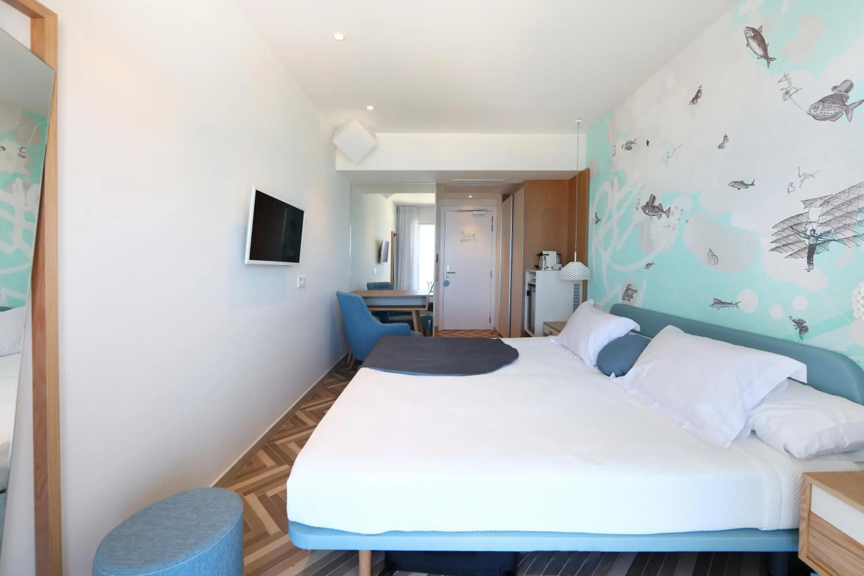 Decorative detail, Bed in Mar Azul Pur Estil Hotel & Spa - Adults only Decorative detail, Bed in Mar Azul Pur Estil Hotel & Spa - Adults only