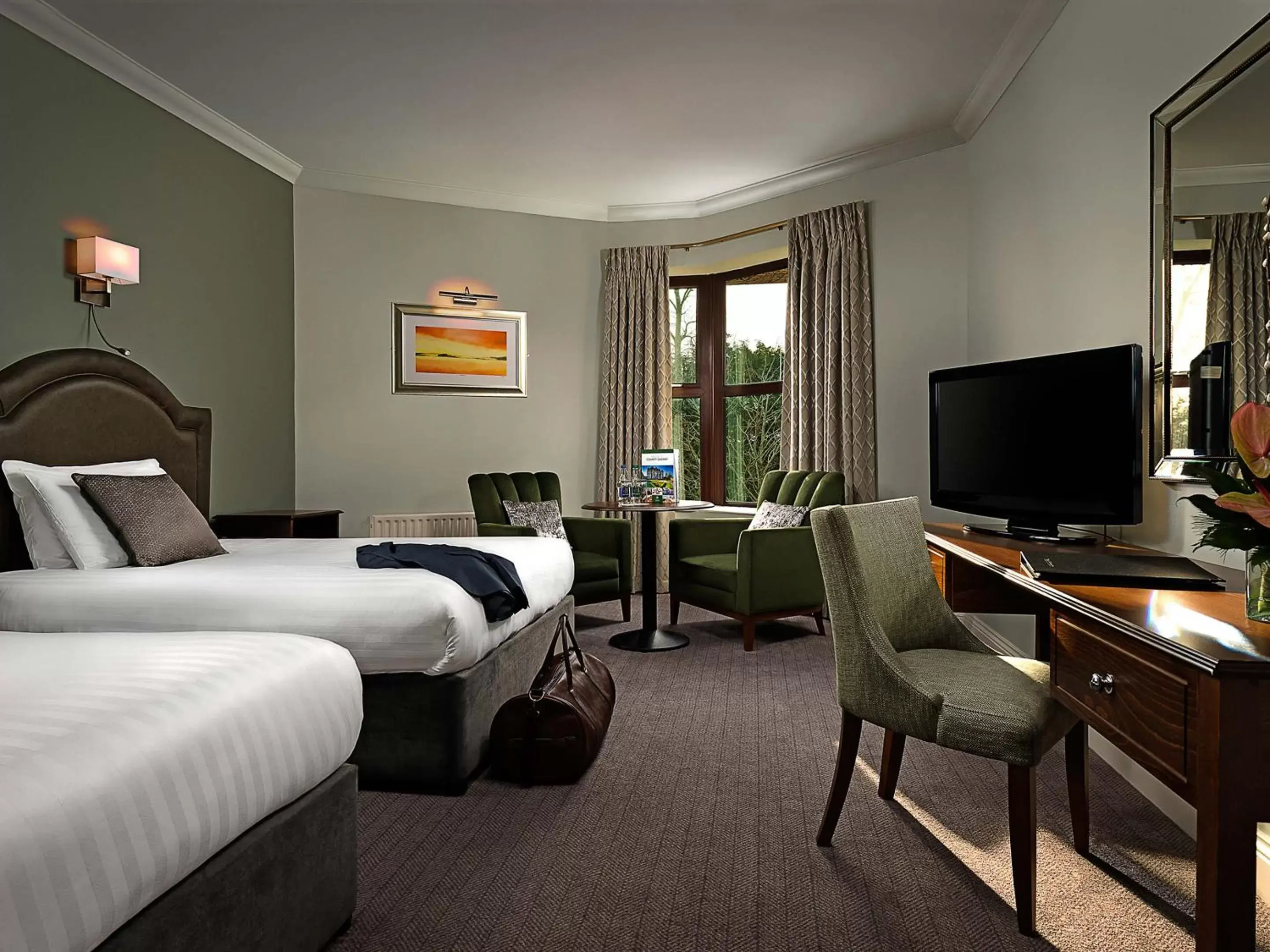 Bedroom, TV/Entertainment Center in Oranmore Lodge Hotel Conference And Leisure Centre Galway