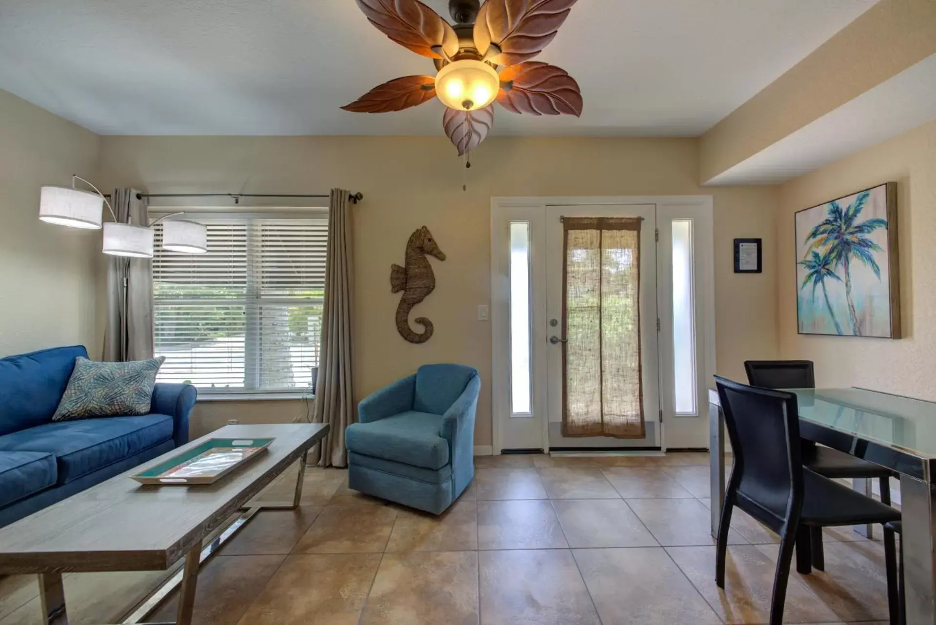 Living room, Seating Area in The Ringling Beach House