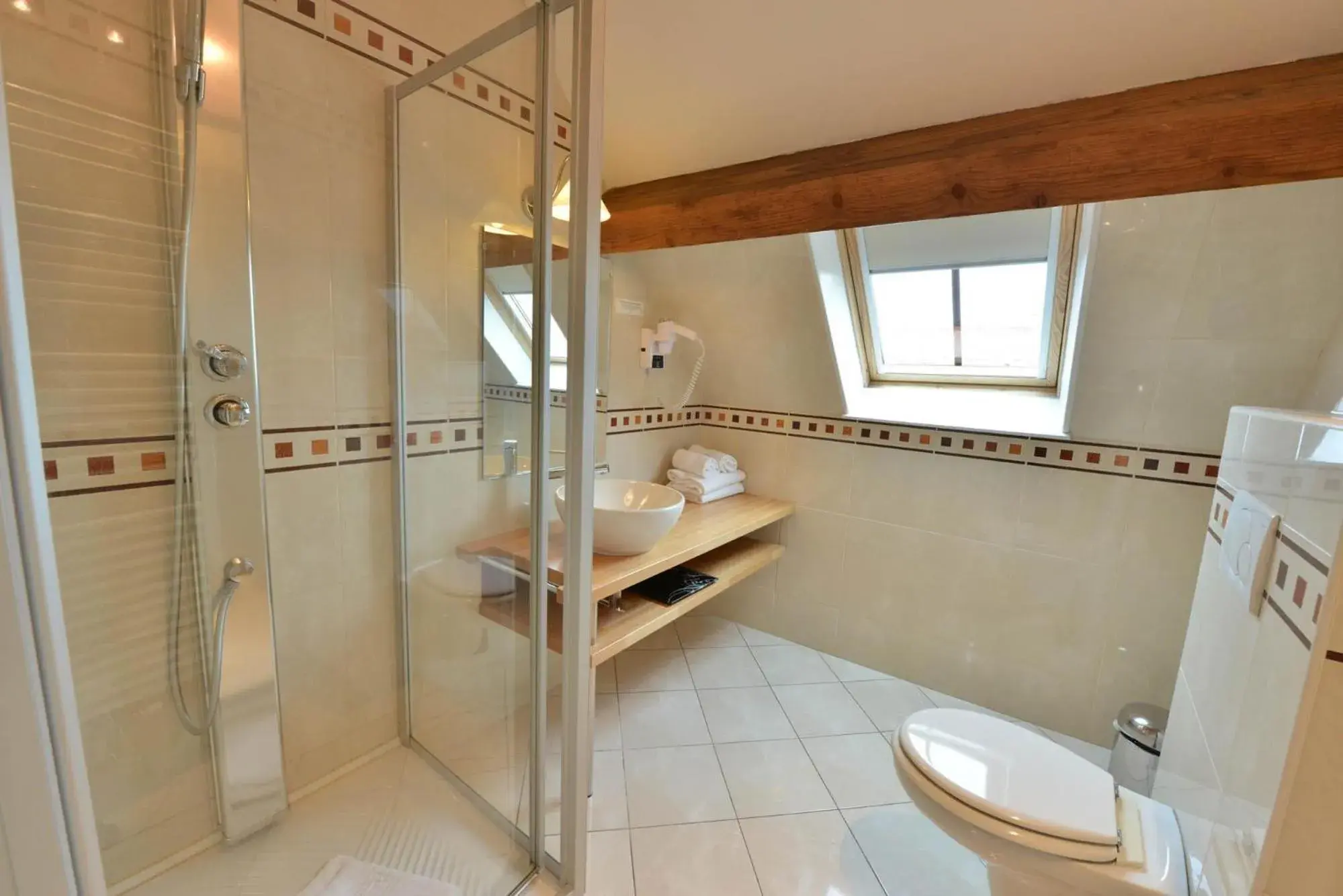 Shower, Bathroom in Logis Hotel De La Cote D'or