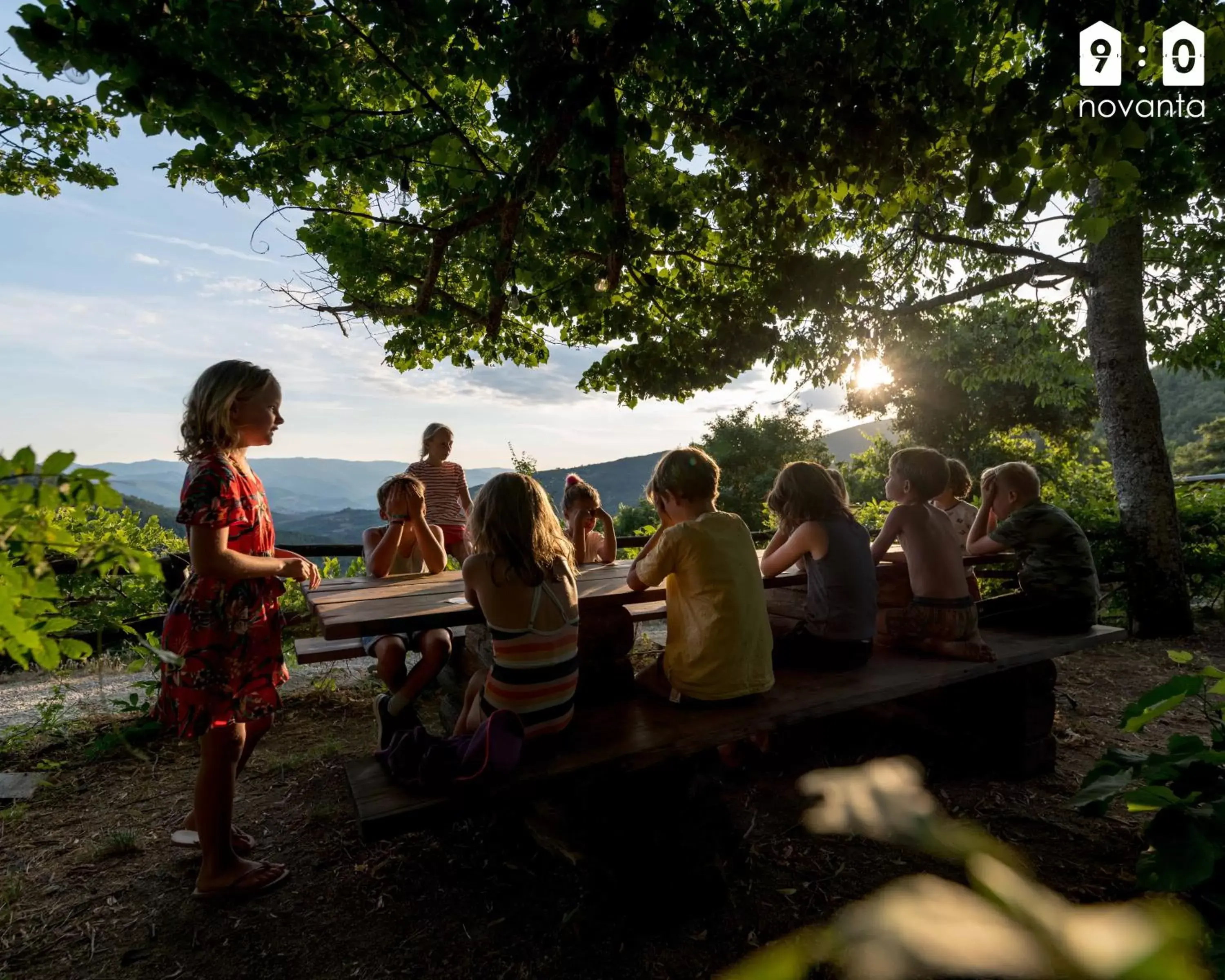 Family in novanta nature retreat