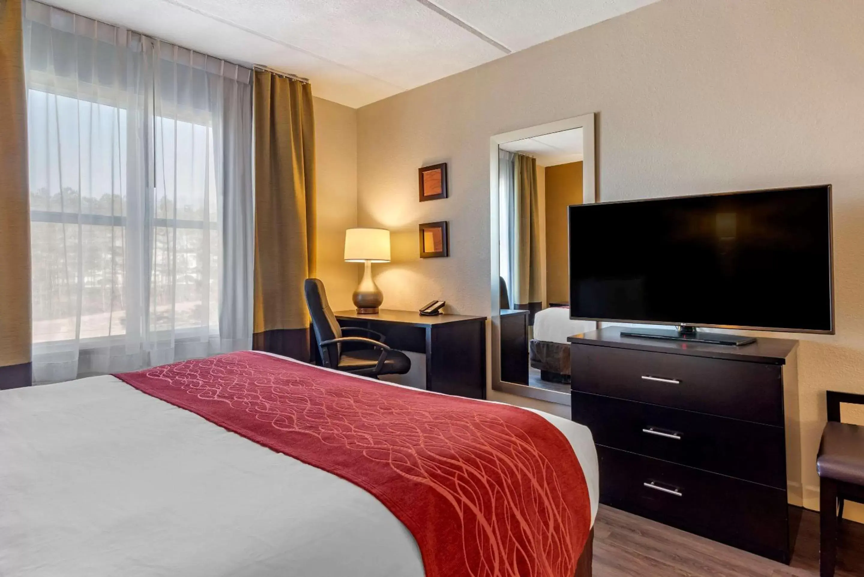 Bedroom, TV/Entertainment Center in Comfort Inn & Suites near Six Flags