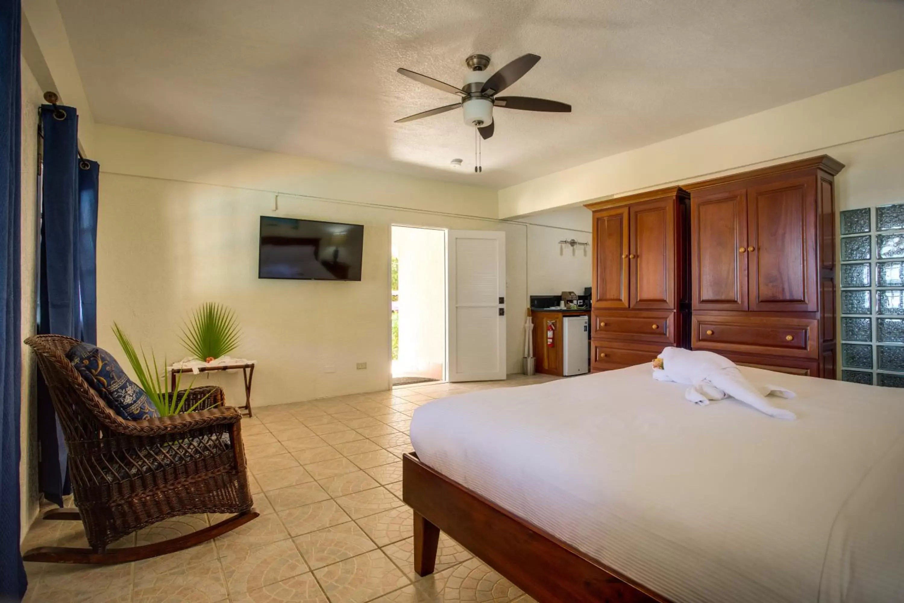 Bed in Mariposa Belize Beach Resort