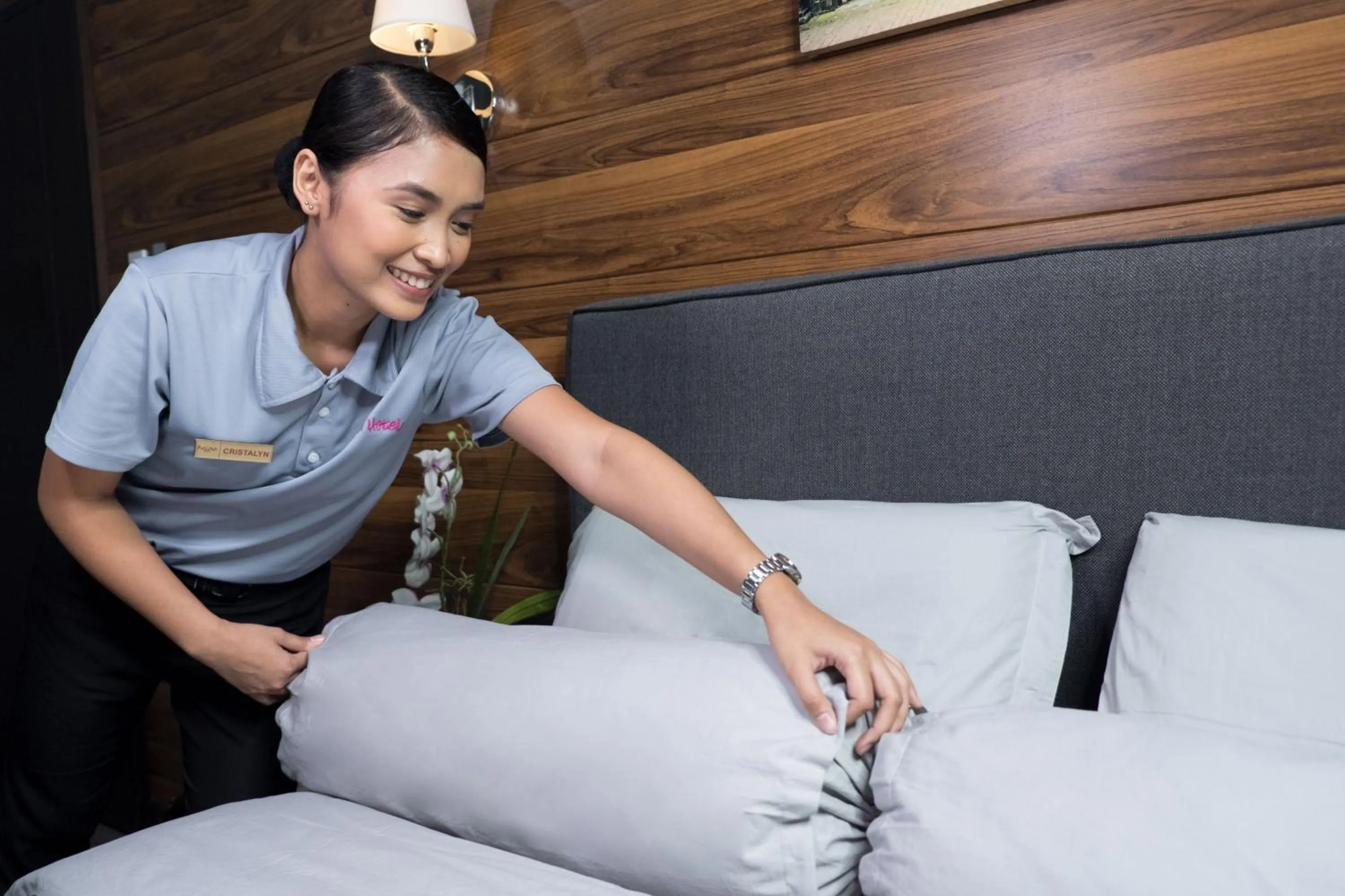 Staff, Bed in Axiaa Hotel