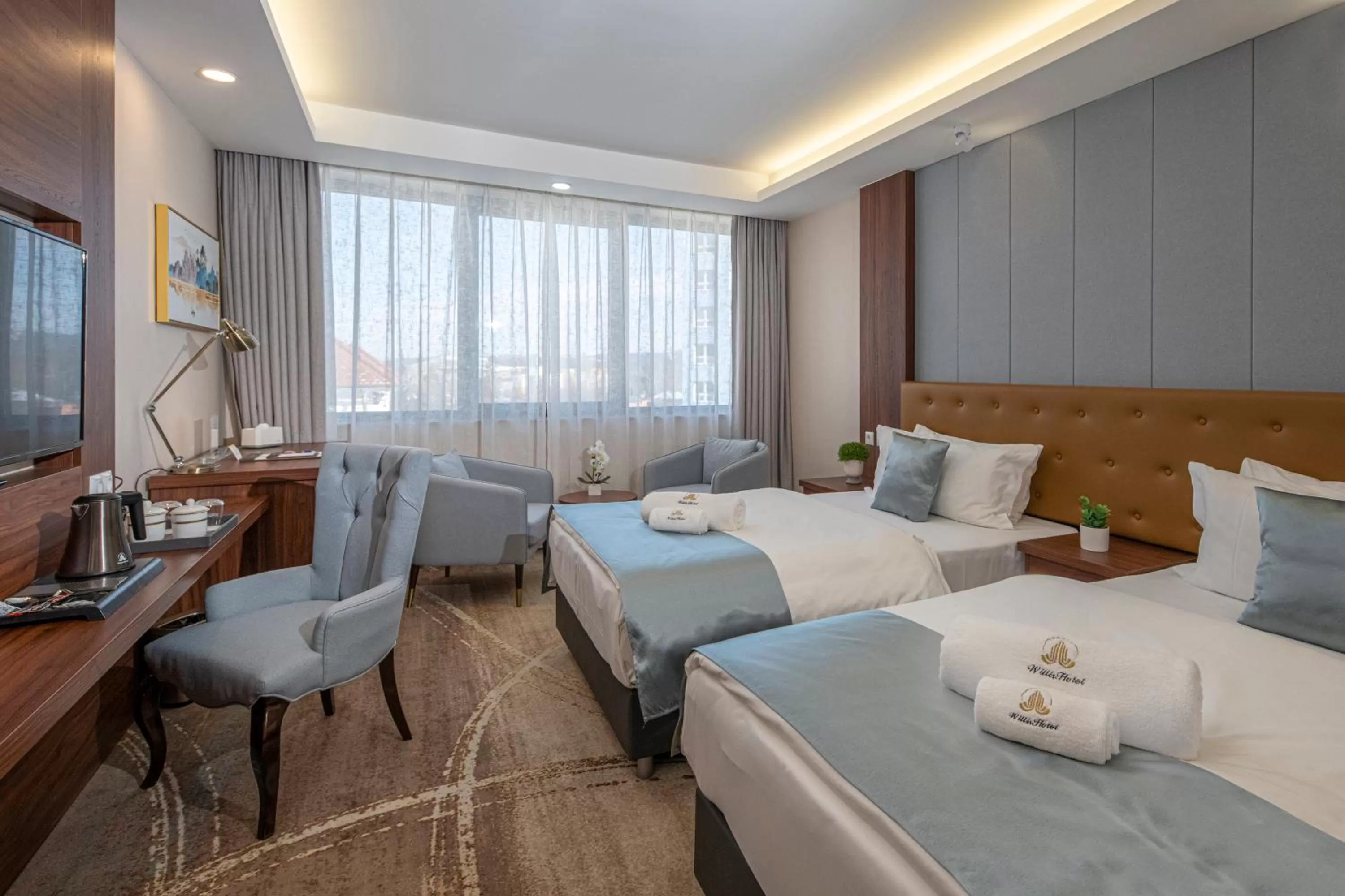 TV and multimedia, Bed in Willis Hotel Business & Wellness