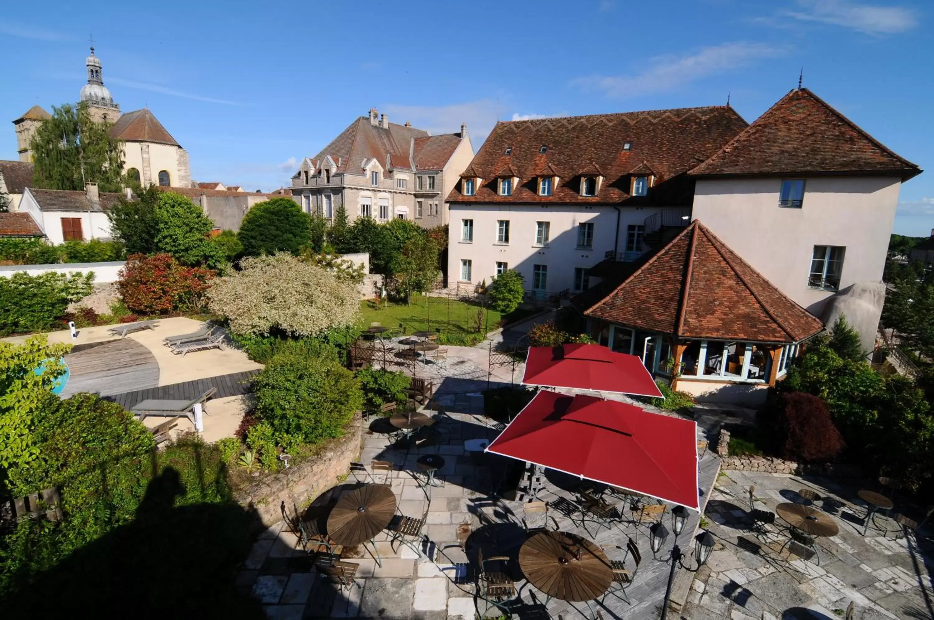 Balcony/Terrace, Bird's-eye View in Hostellerie de la Tour d'Auxois