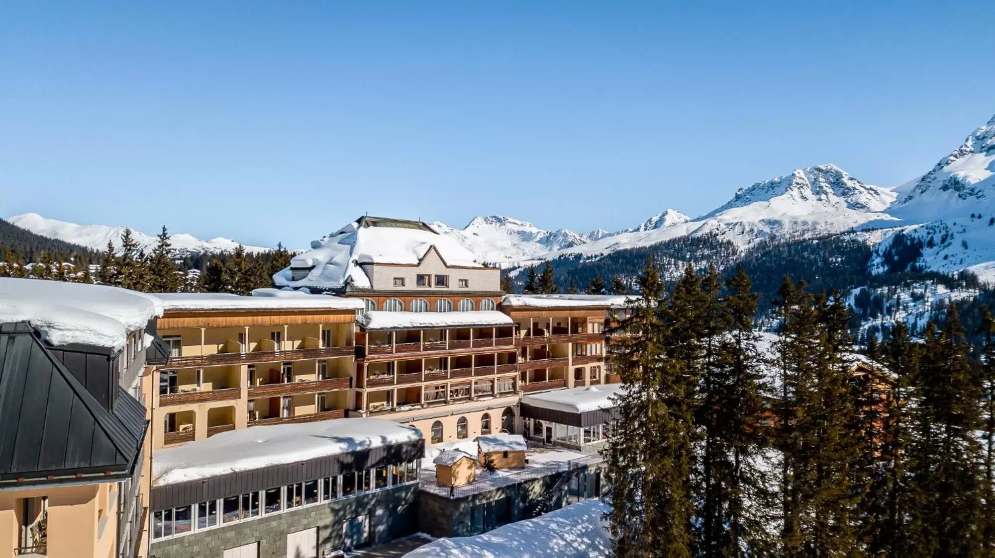 Property building, Winter in Waldhotel Arosa