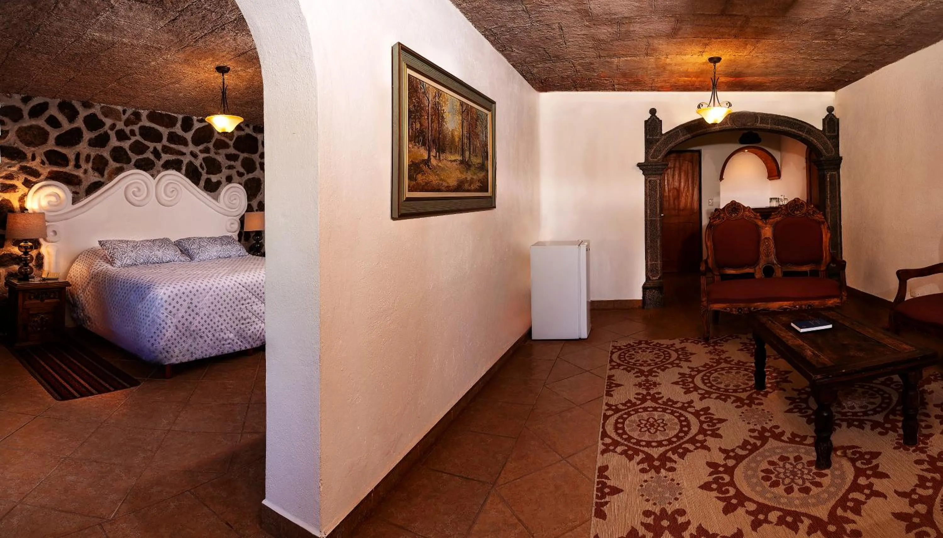 Living room, Bed in Posada de la Aldea