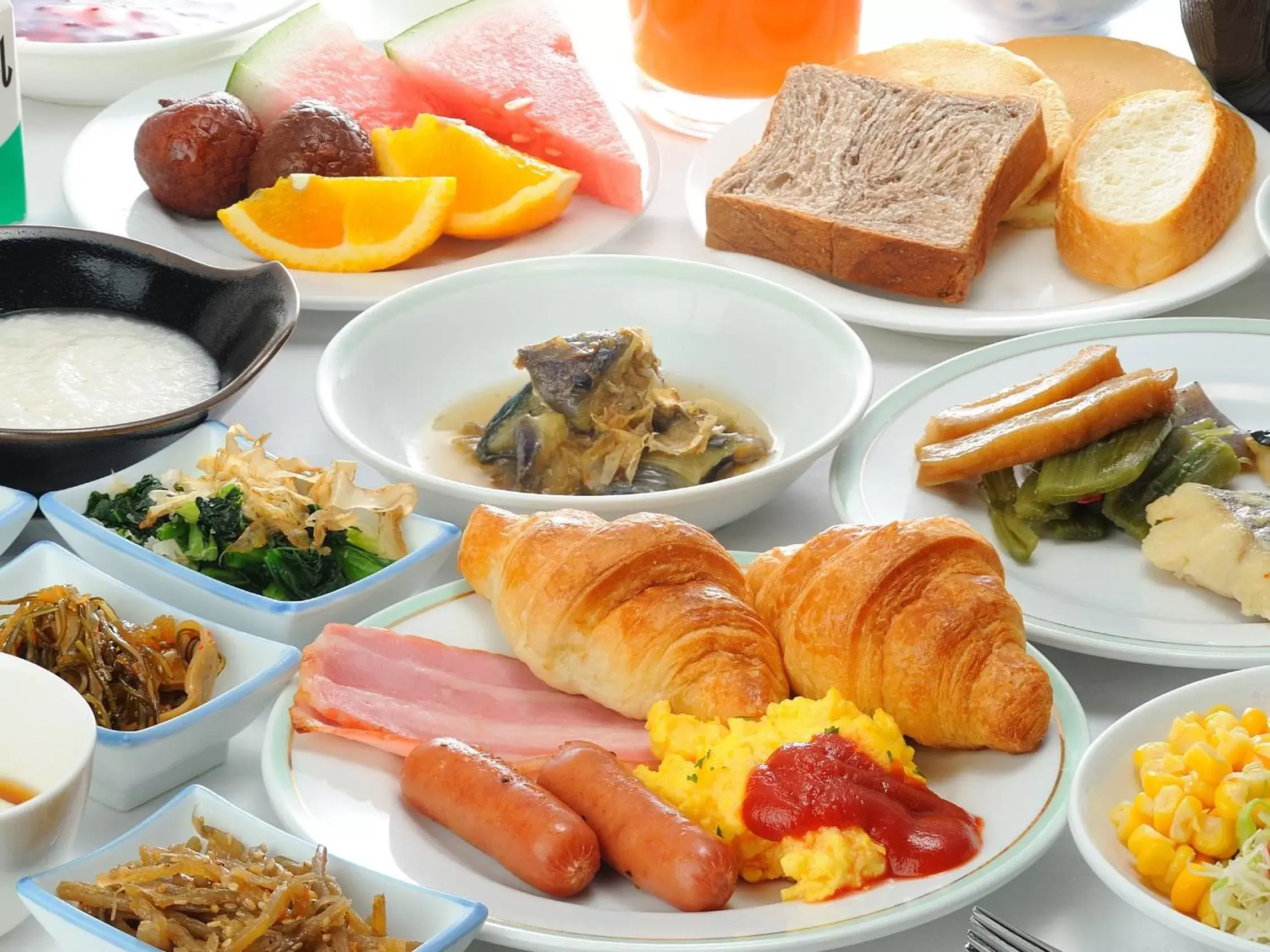 Buffet breakfast, Breakfast in Hotel Route-Inn Akita Tsuchizaki