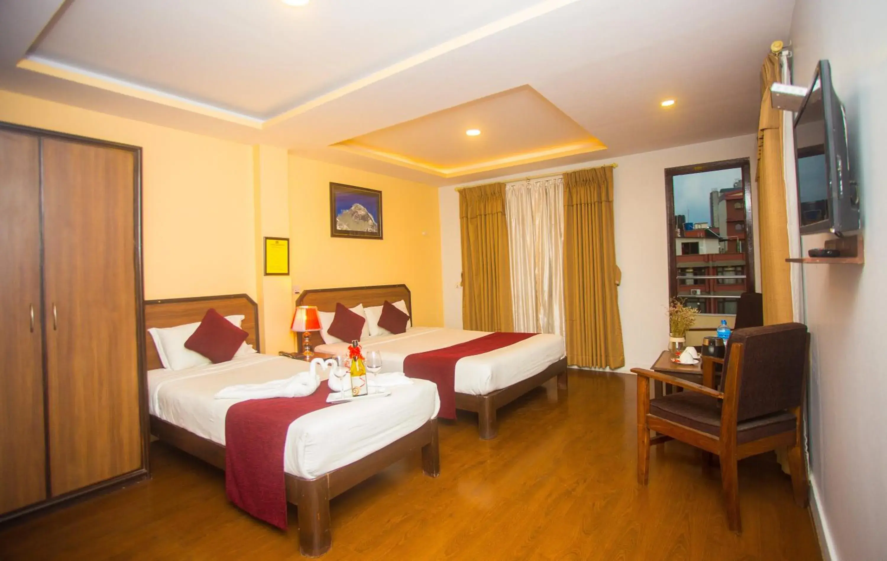 Bed in Thamel Grand Hotel