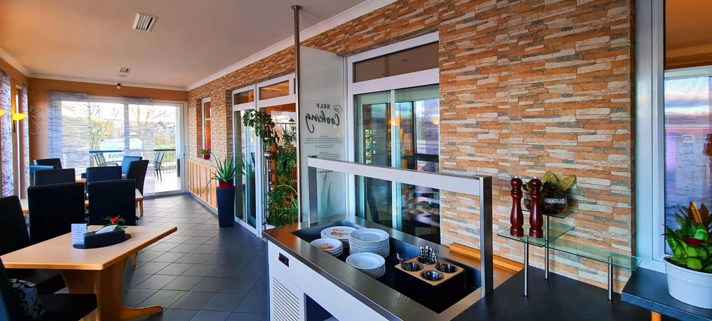 Kitchen or kitchenette in Donau-Hotel