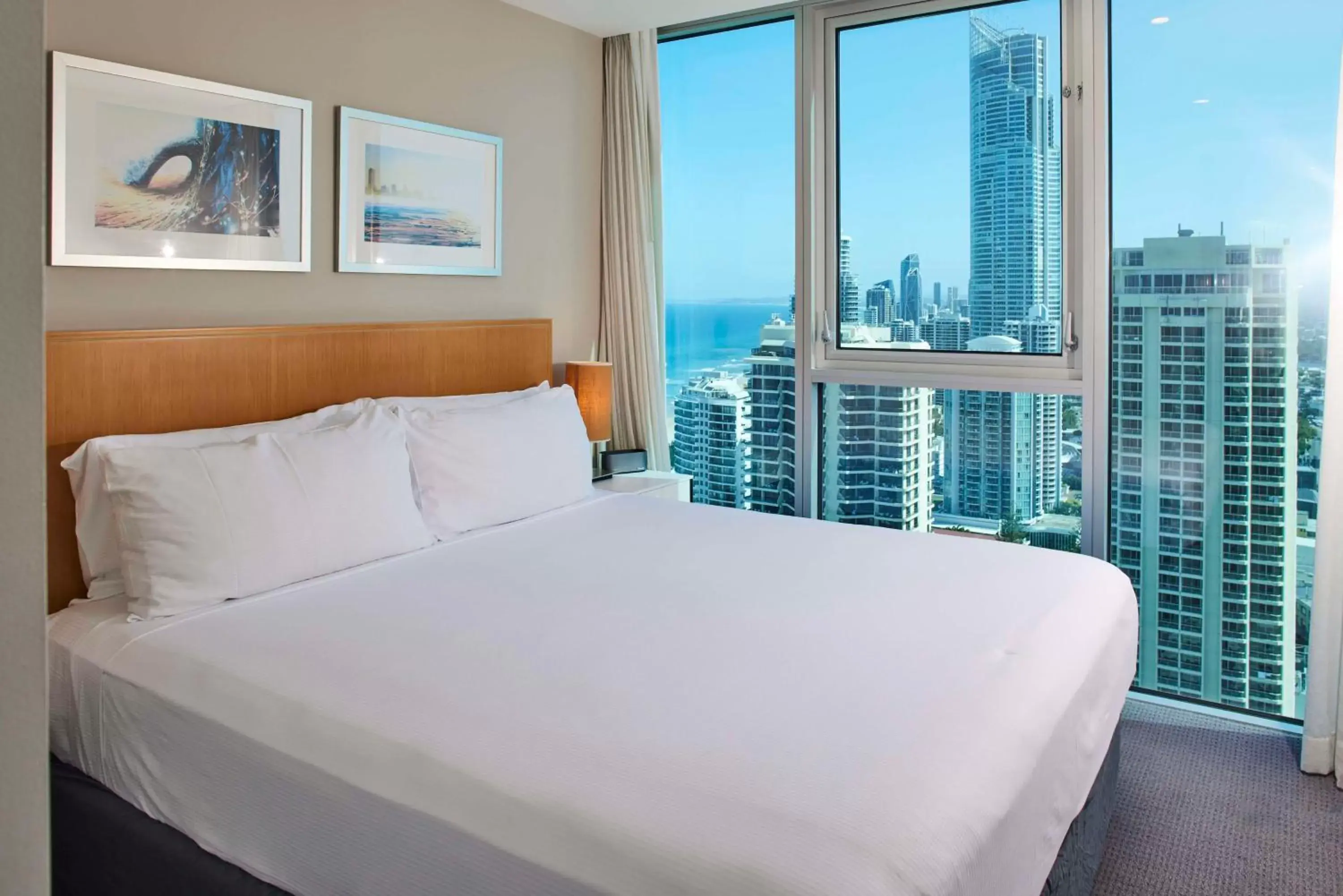 View (from property/room), Bed in Hilton Surfers Paradise Hotel & Residences