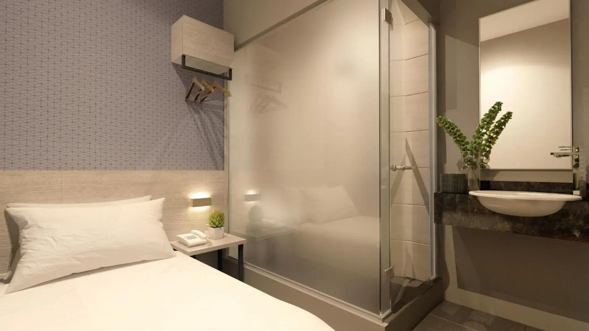 Bed, Bathroom in The Square Hotel