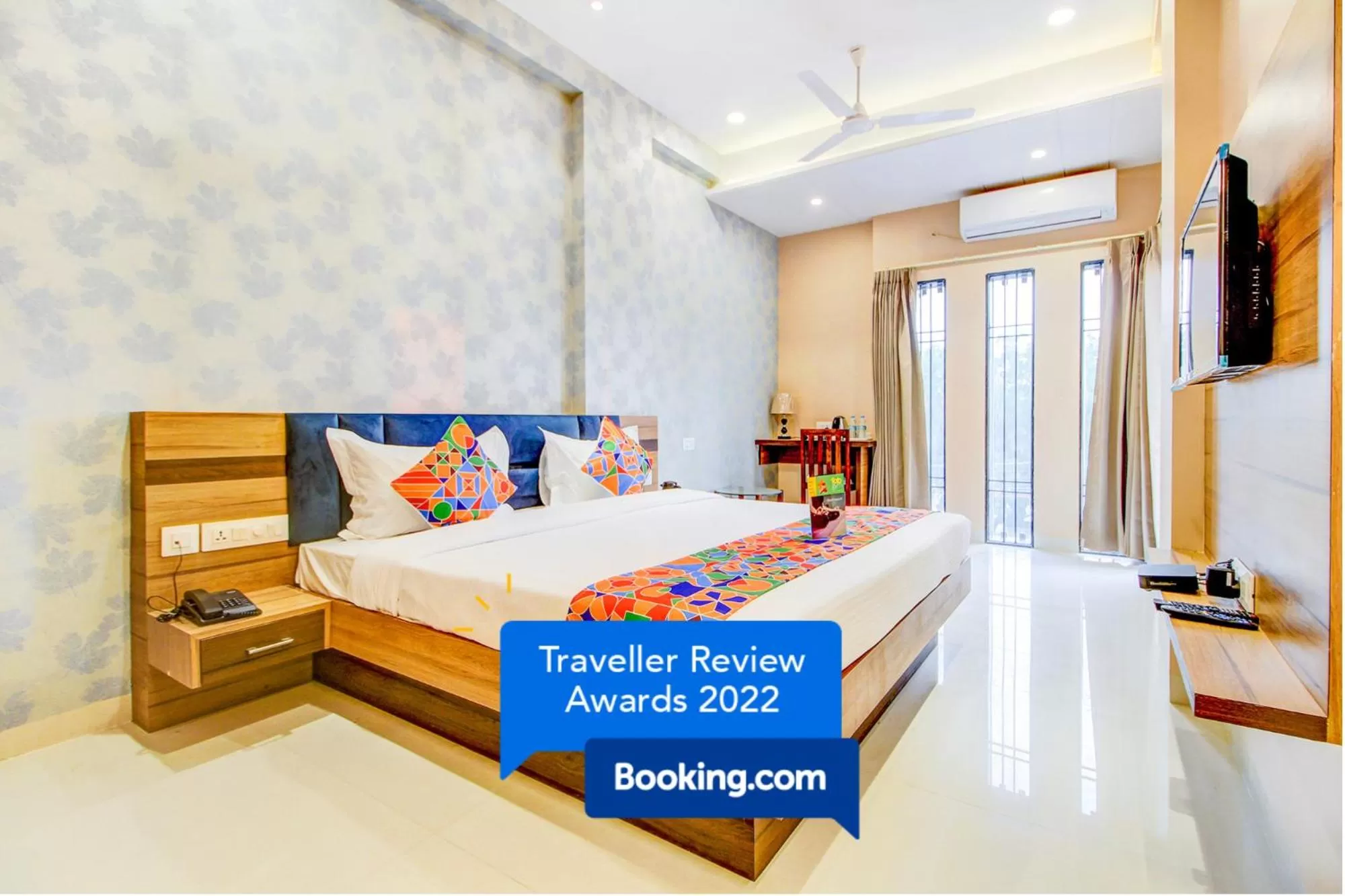 Bedroom, Bed in FabHotel 7th Crossing Malviya Nagar