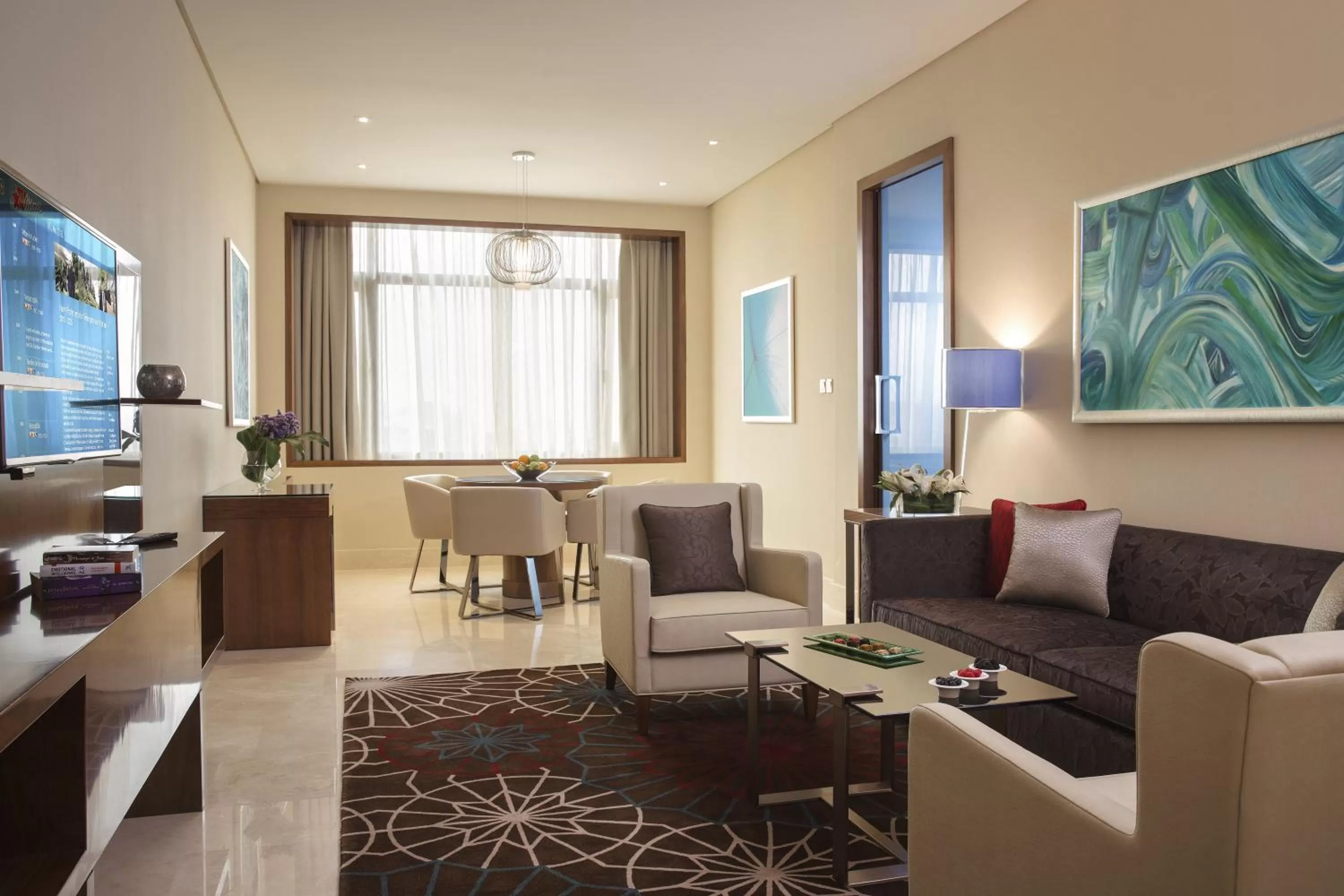 Living room in Rosh Rayhaan by Rotana