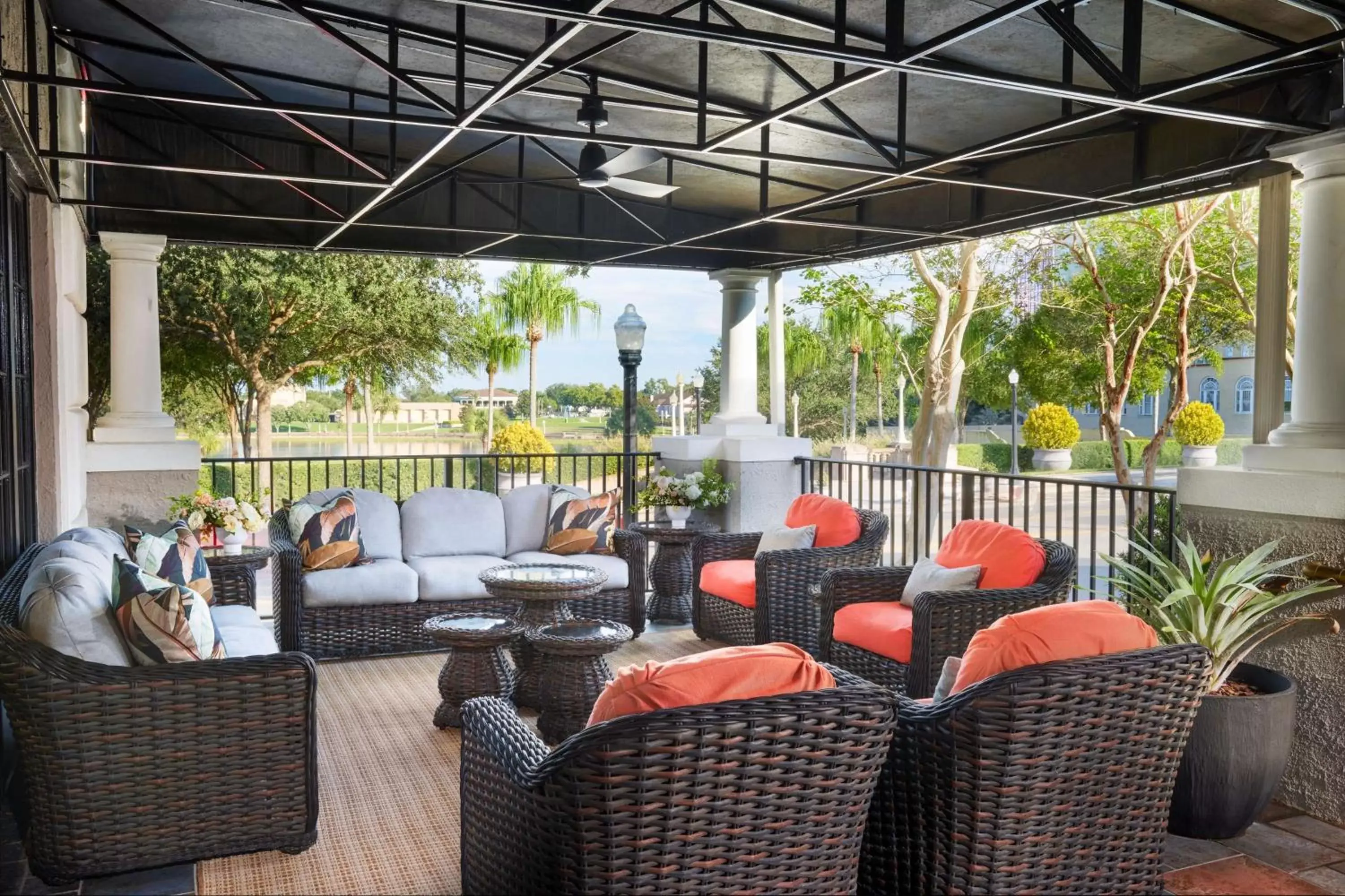 Patio, Restaurant/Places to Eat in The Terrace Hotel Lakeland, Tapestry Collection by Hilton