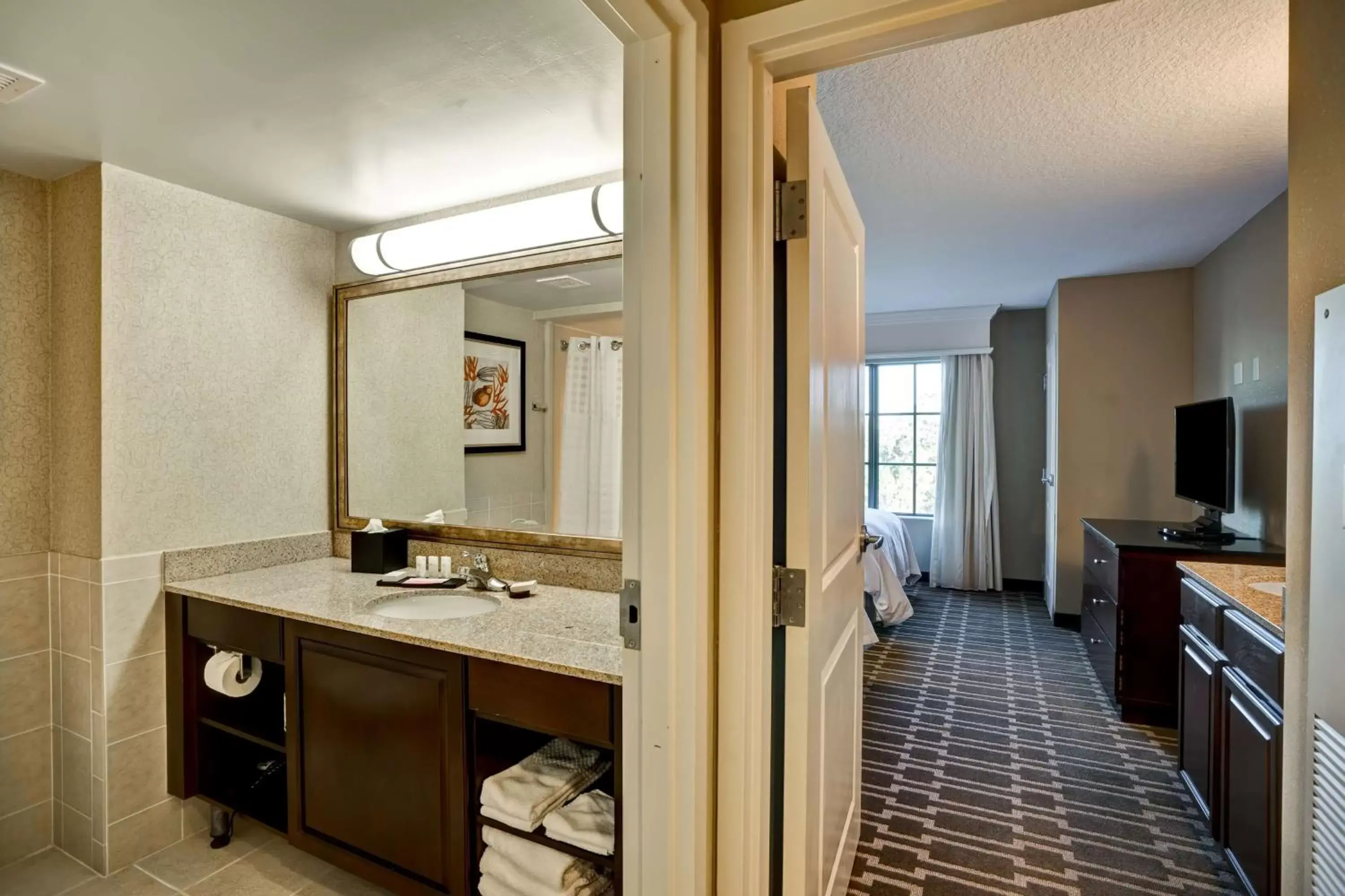 Bedroom, Bathroom in Embassy Suites Fort Myers - Estero