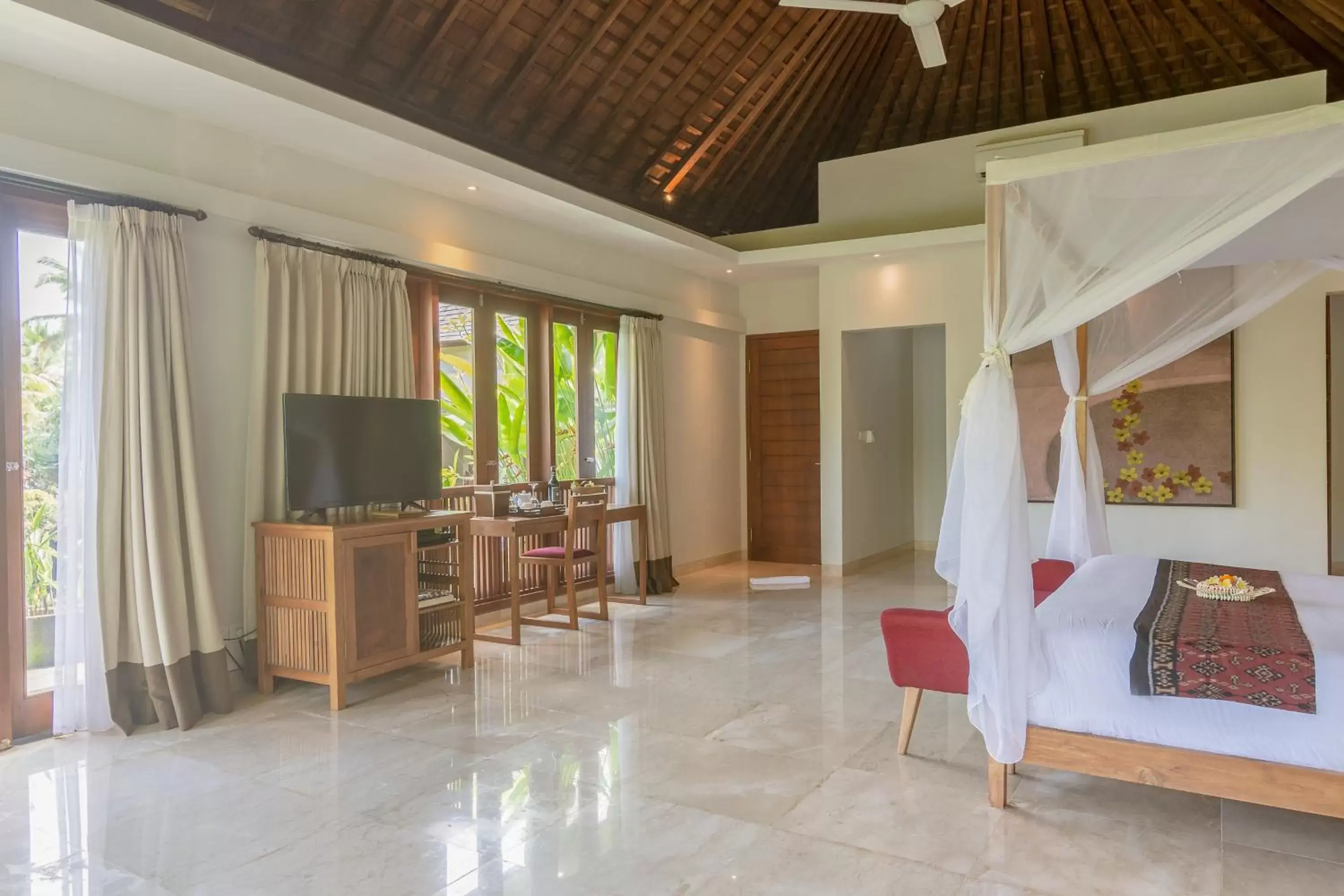 Bed, Seating Area in Puri Sebali Resort