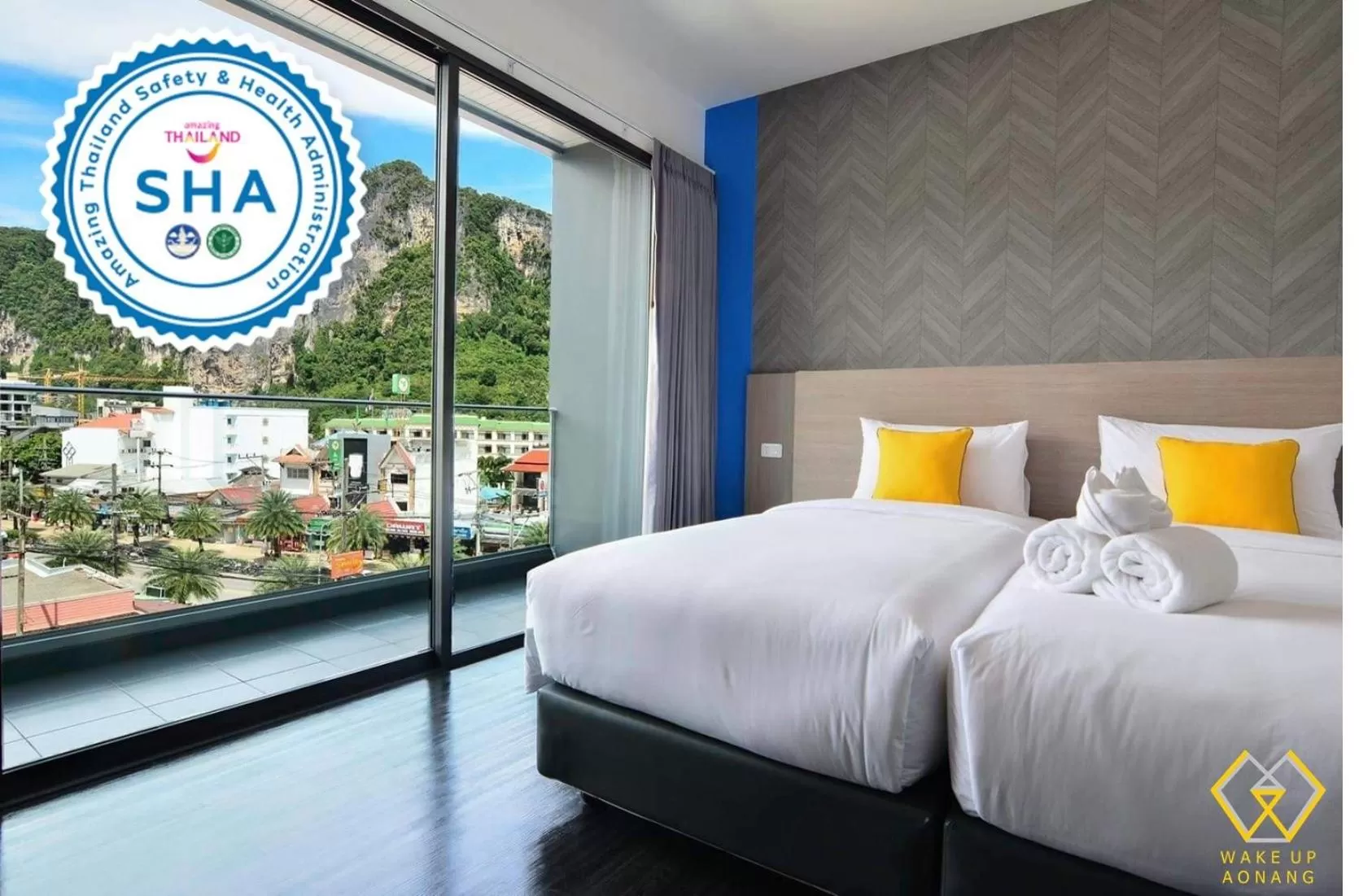 Bed in Wake Up Aonang Hotel