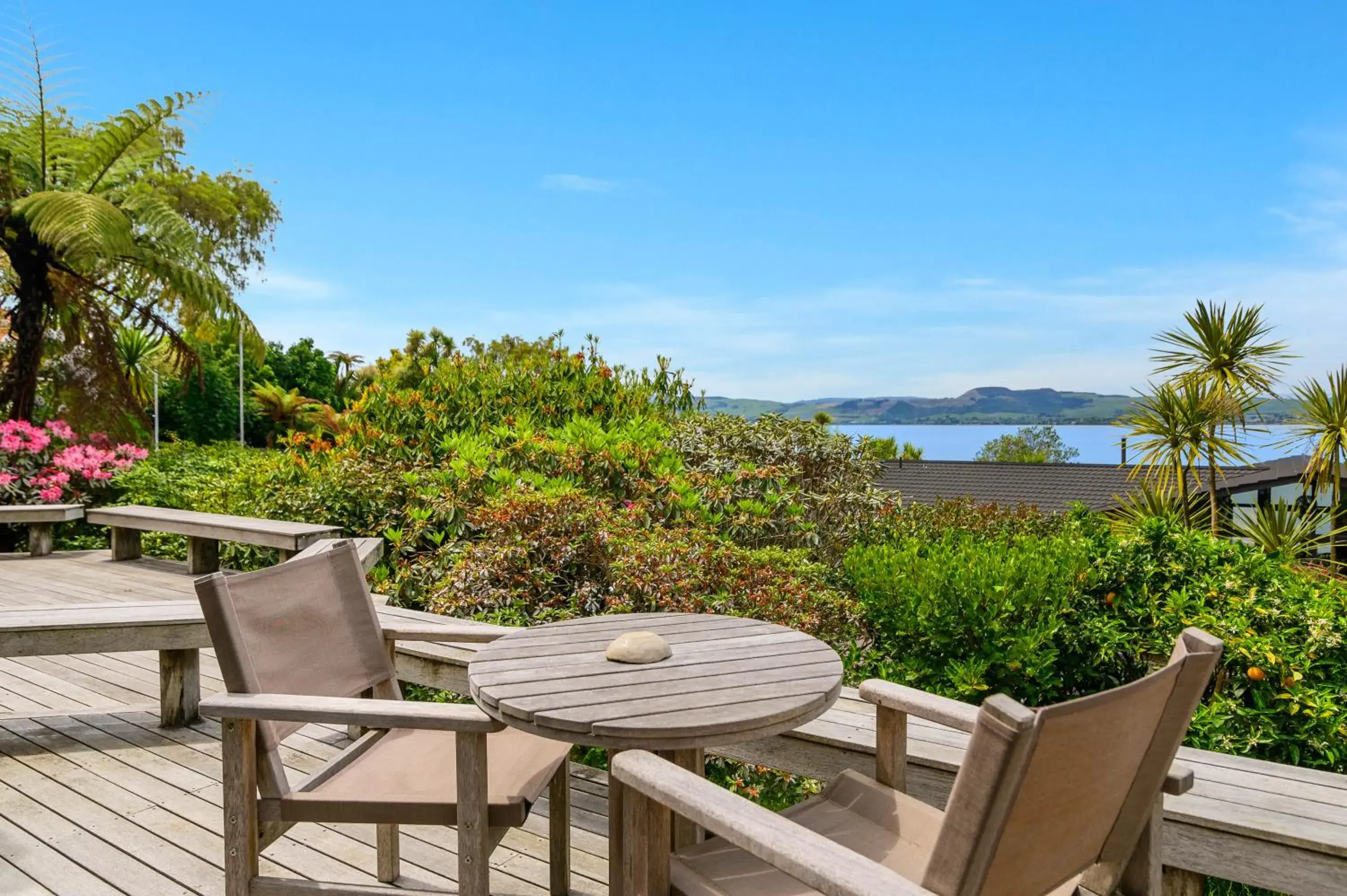 Garden view in Koura Lodge