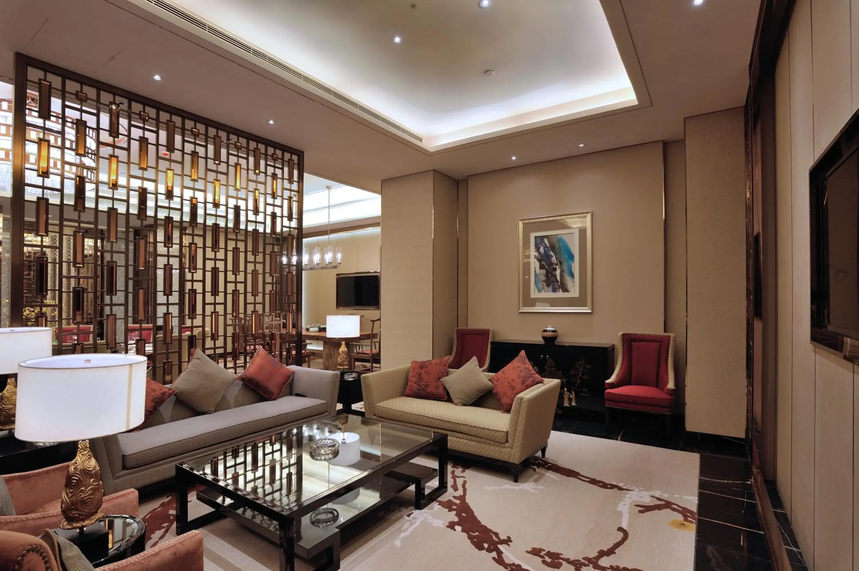 Communal lounge/ TV room, Seating Area in Kande International Hotel Dongguan